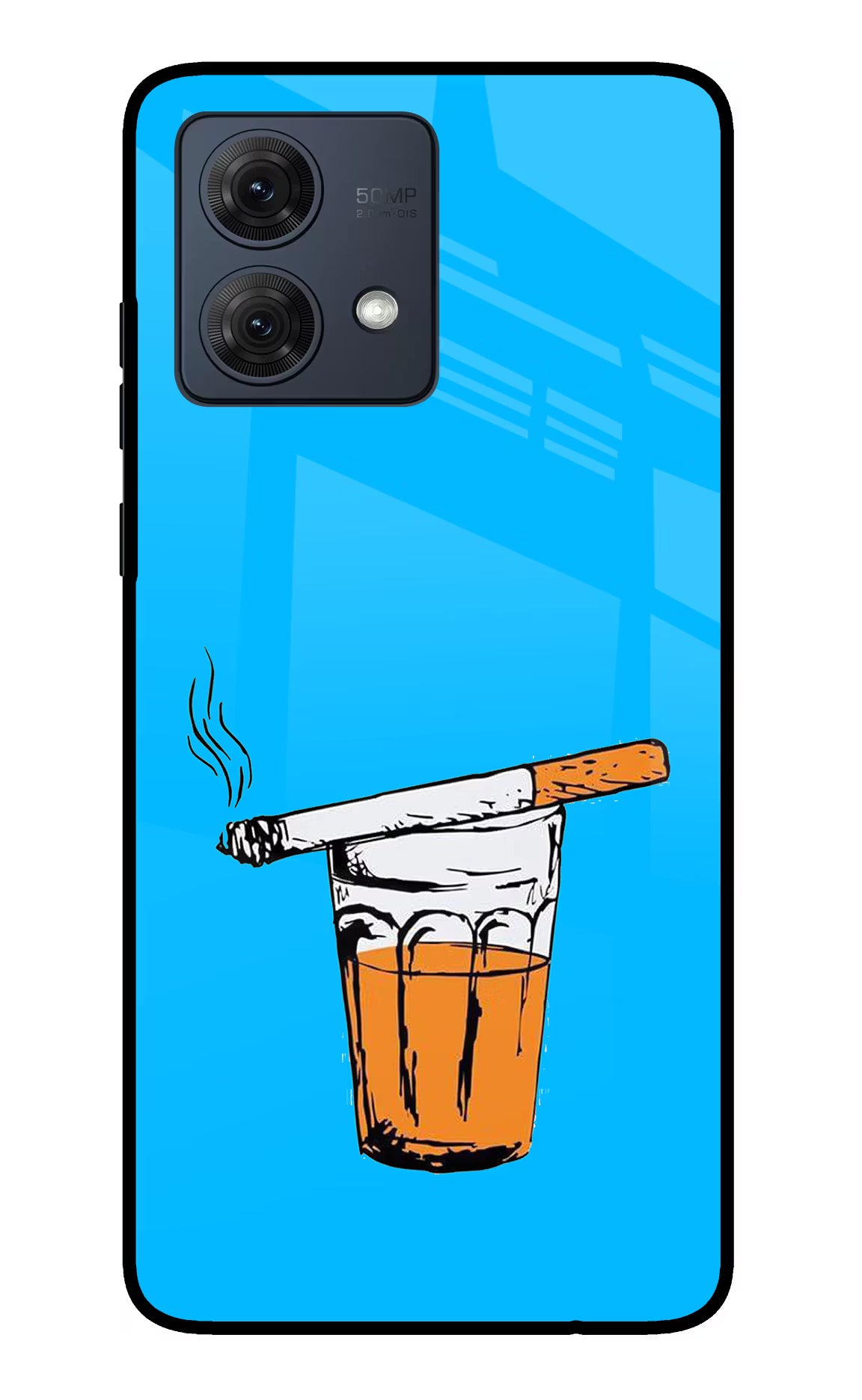 Chai Sutta Moto G84 5G Glass Case Back Cover by Casekaro