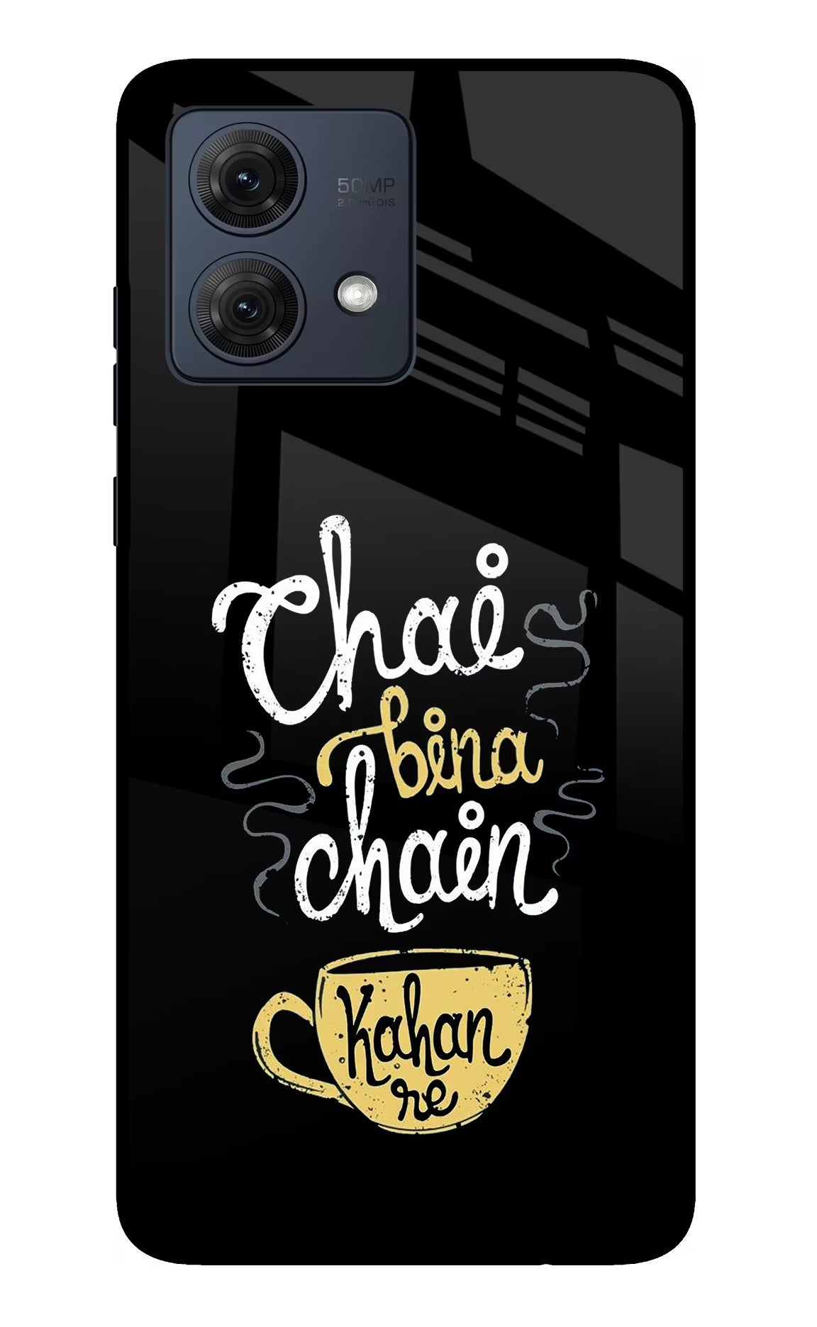 Chai Bina Chain Kaha Re Moto G84 5G Glass Case Back Cover by Casekaro