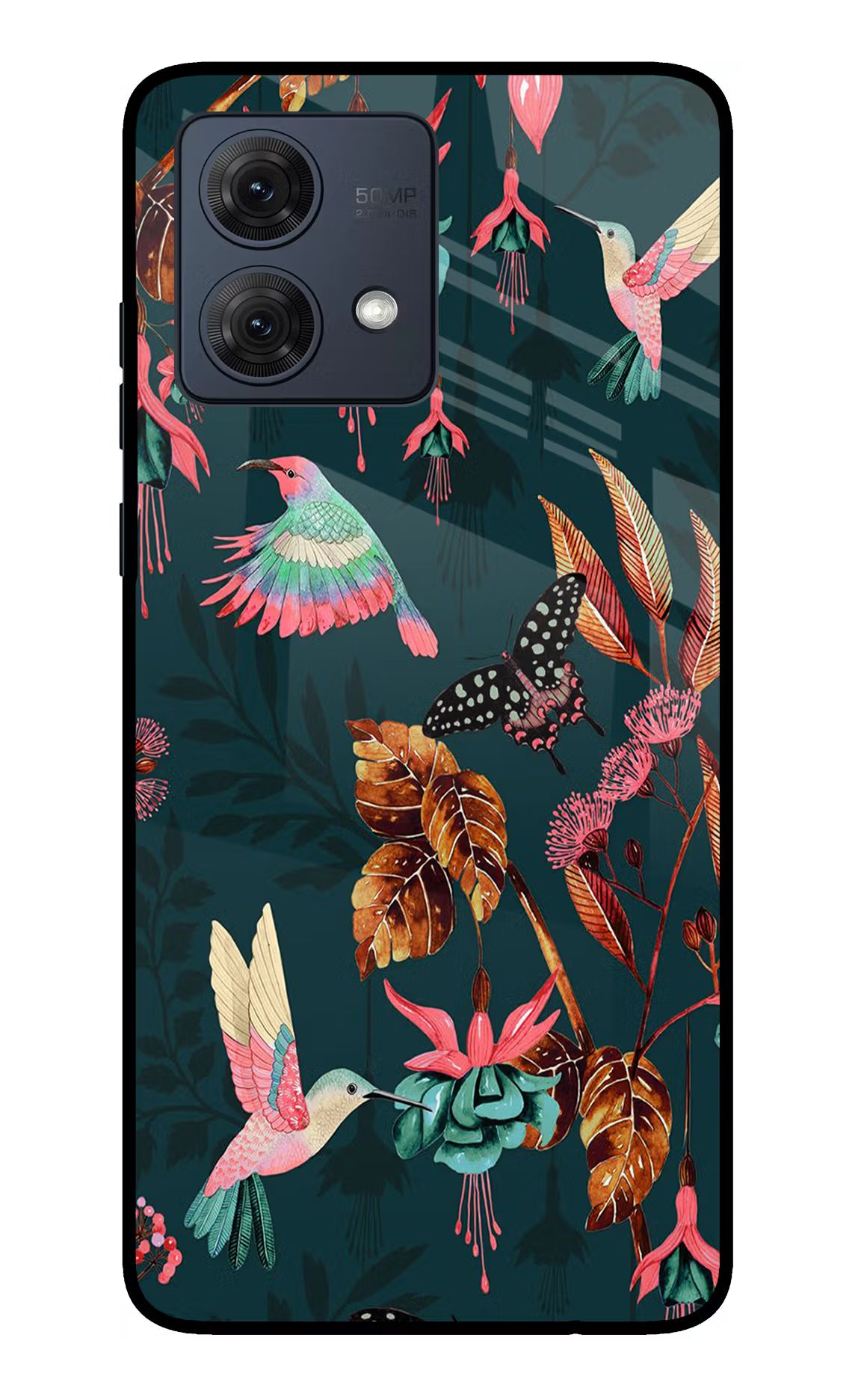 Birds Moto G84 5G Glass Case Back Cover by Casekaro