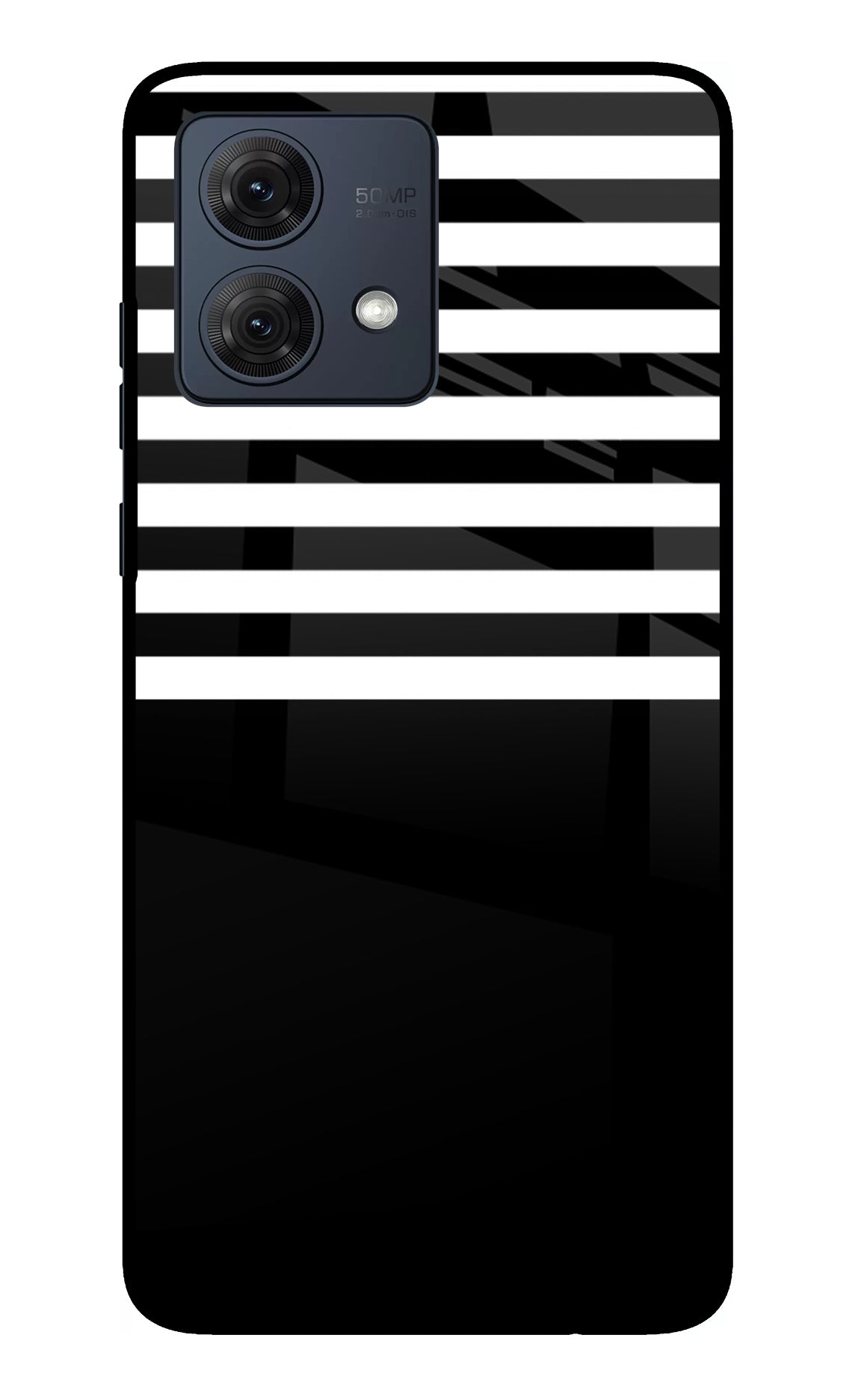 Black and White Print Moto G84 5G Glass Case