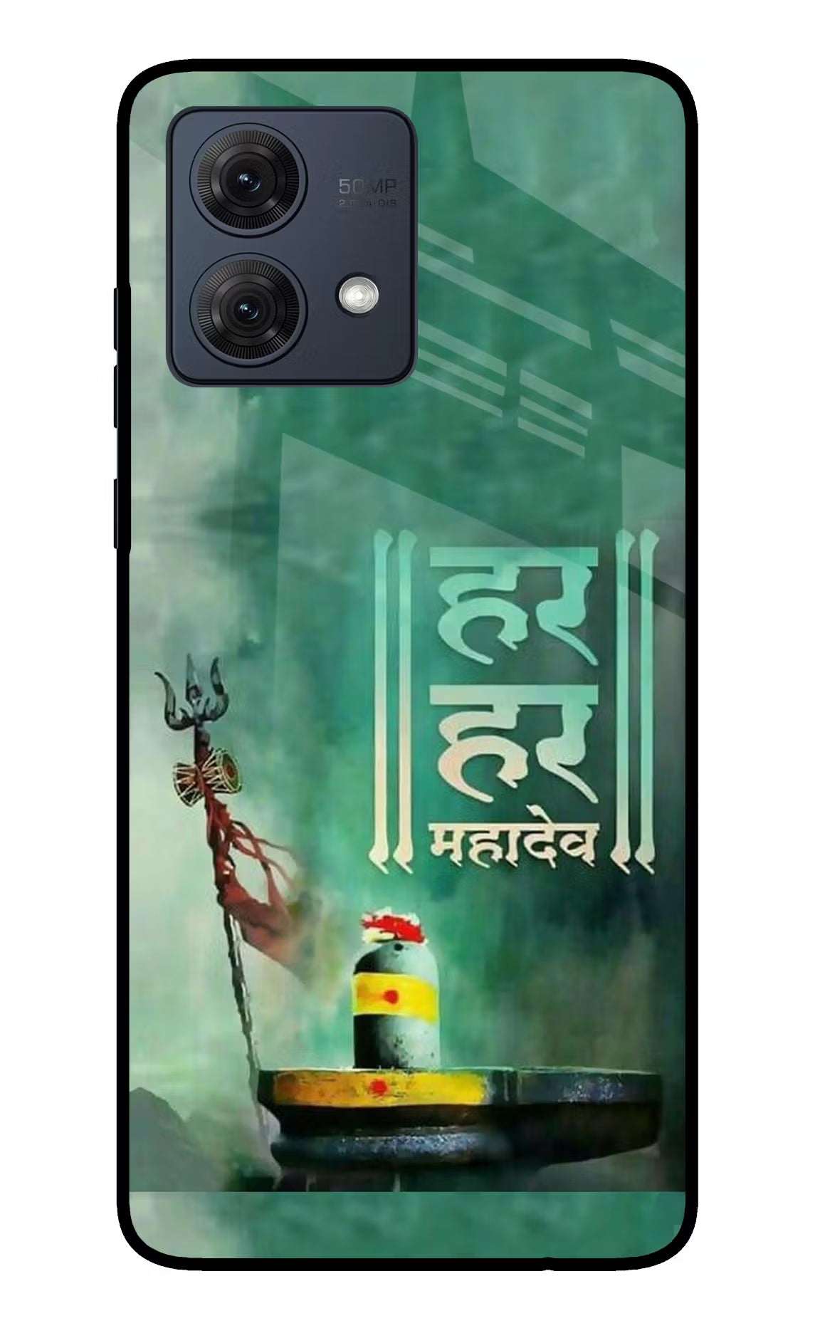 Har Har Mahadev Shivling Moto G84 5G Glass Case Back Cover by Casekaro