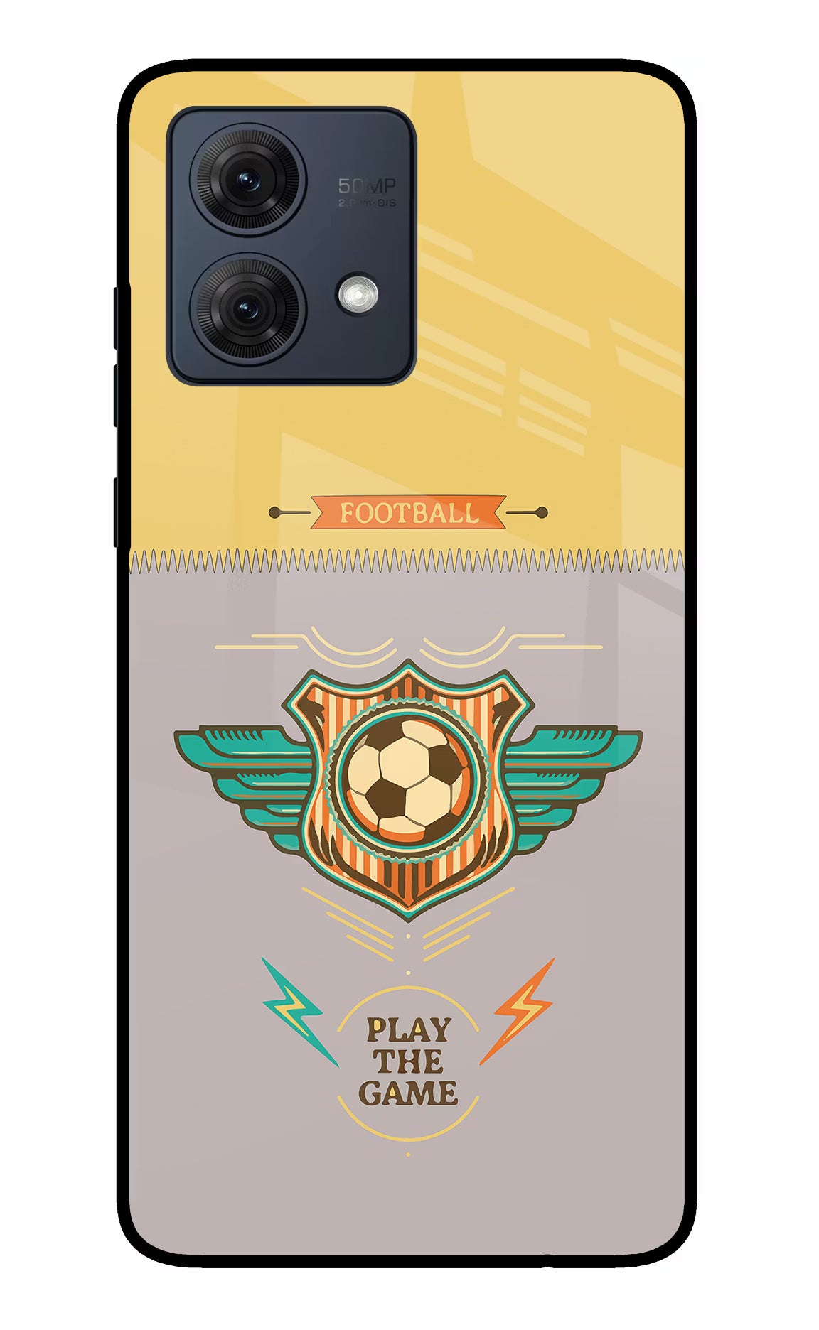 Football Moto G84 5G Glass Case Back Cover by Casekaro
