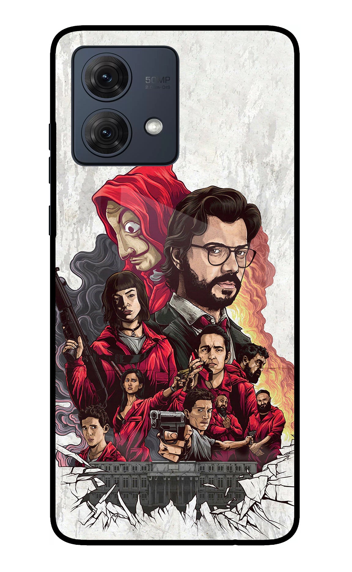 Money Heist Artwork Moto G84 5G Glass Case