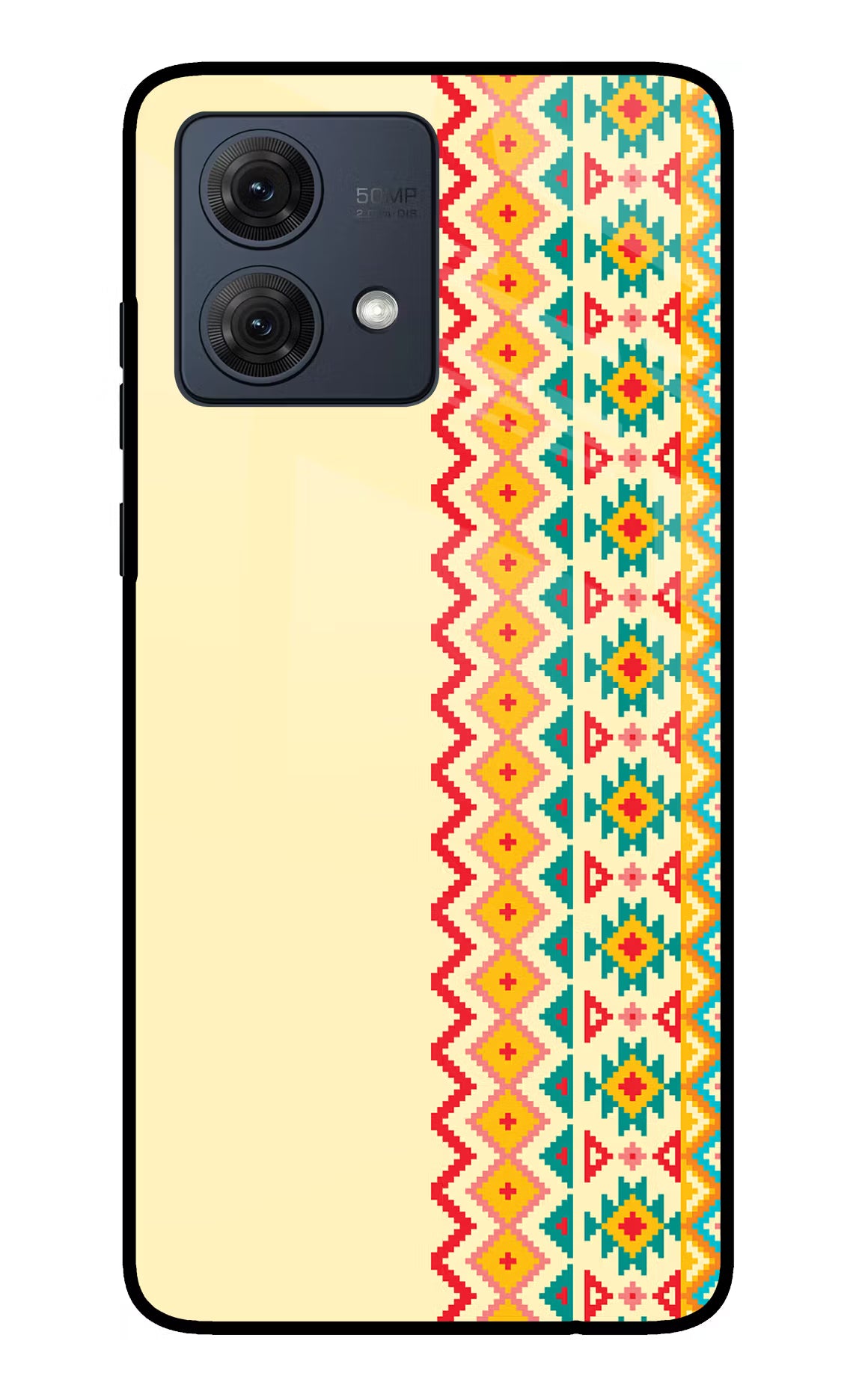 Ethnic Seamless Moto G84 5G Glass Case Back Cover by Casekaro