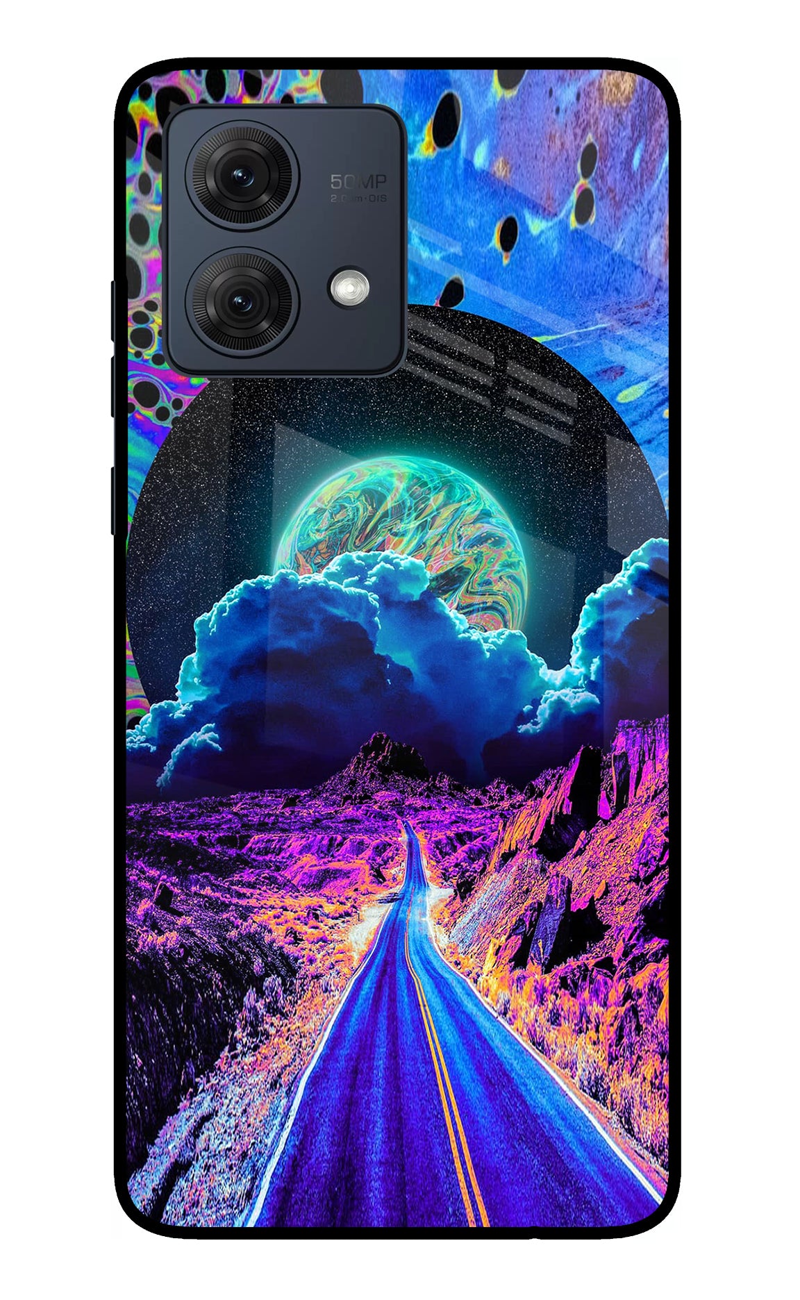 Psychedelic Painting Moto G84 5G Glass Case