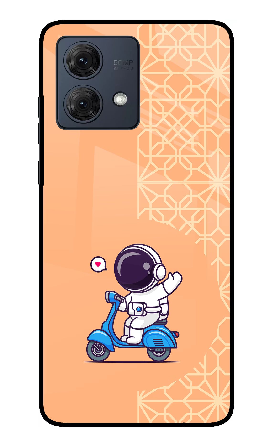 Cute Astronaut Riding Moto G84 5G Glass Case