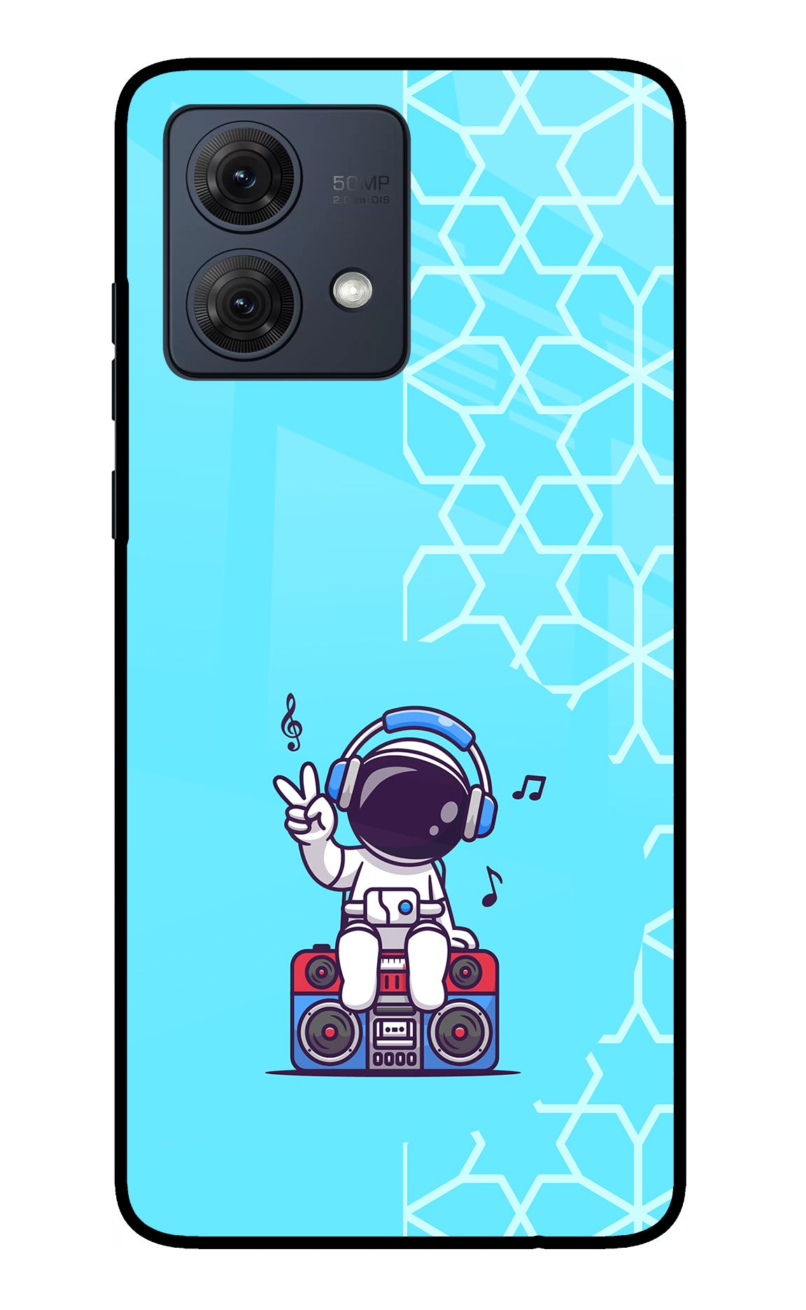 Cute Astronaut Chilling Moto G84 5G Glass Case