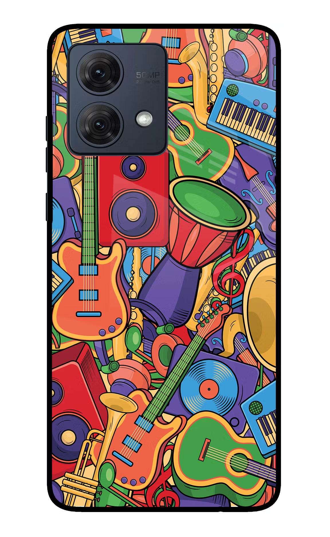 Music Instrument Doodle Moto G84 5G Glass Case