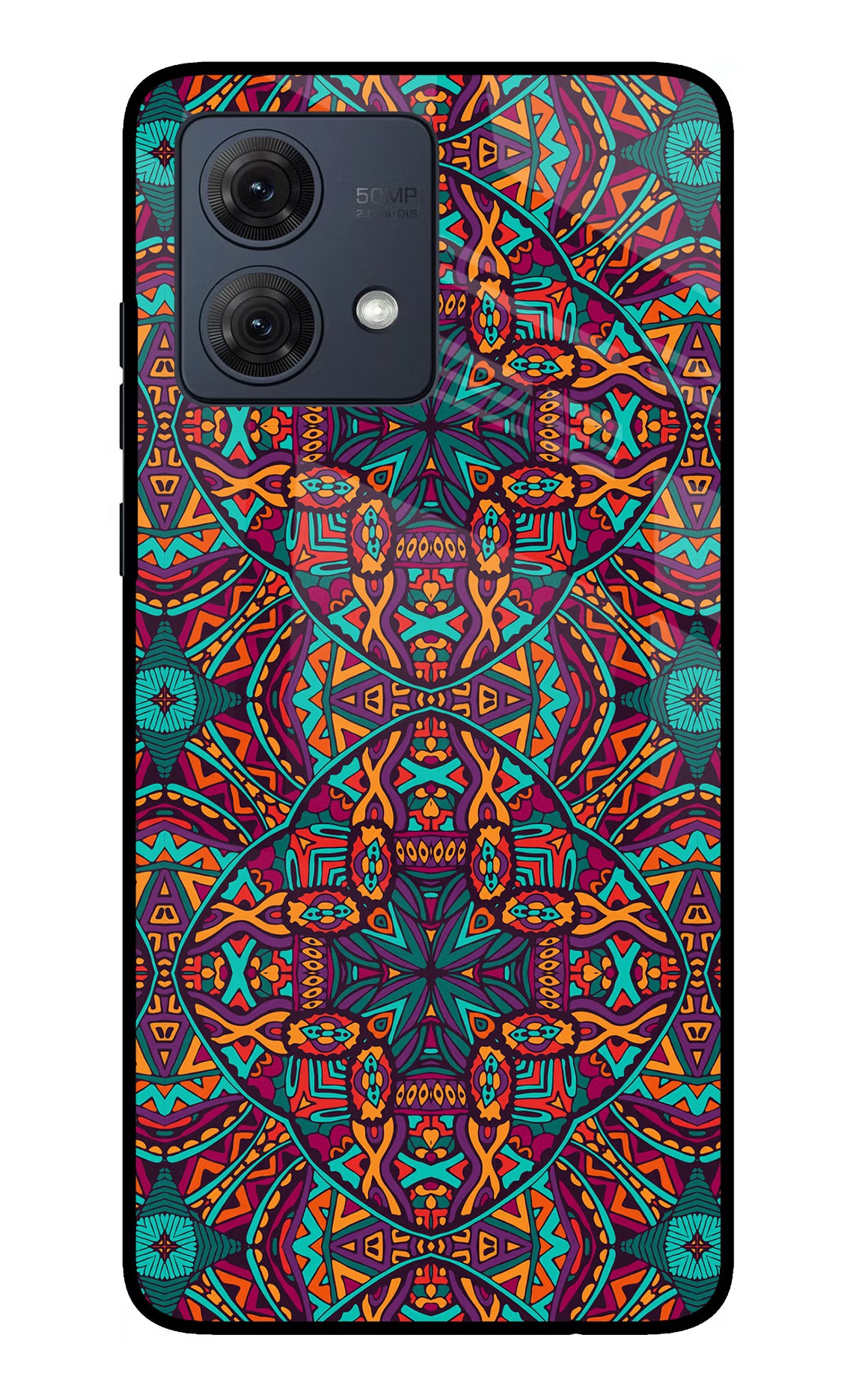 Colour Mandala Moto G84 5G Glass Case Back Cover by Casekaro