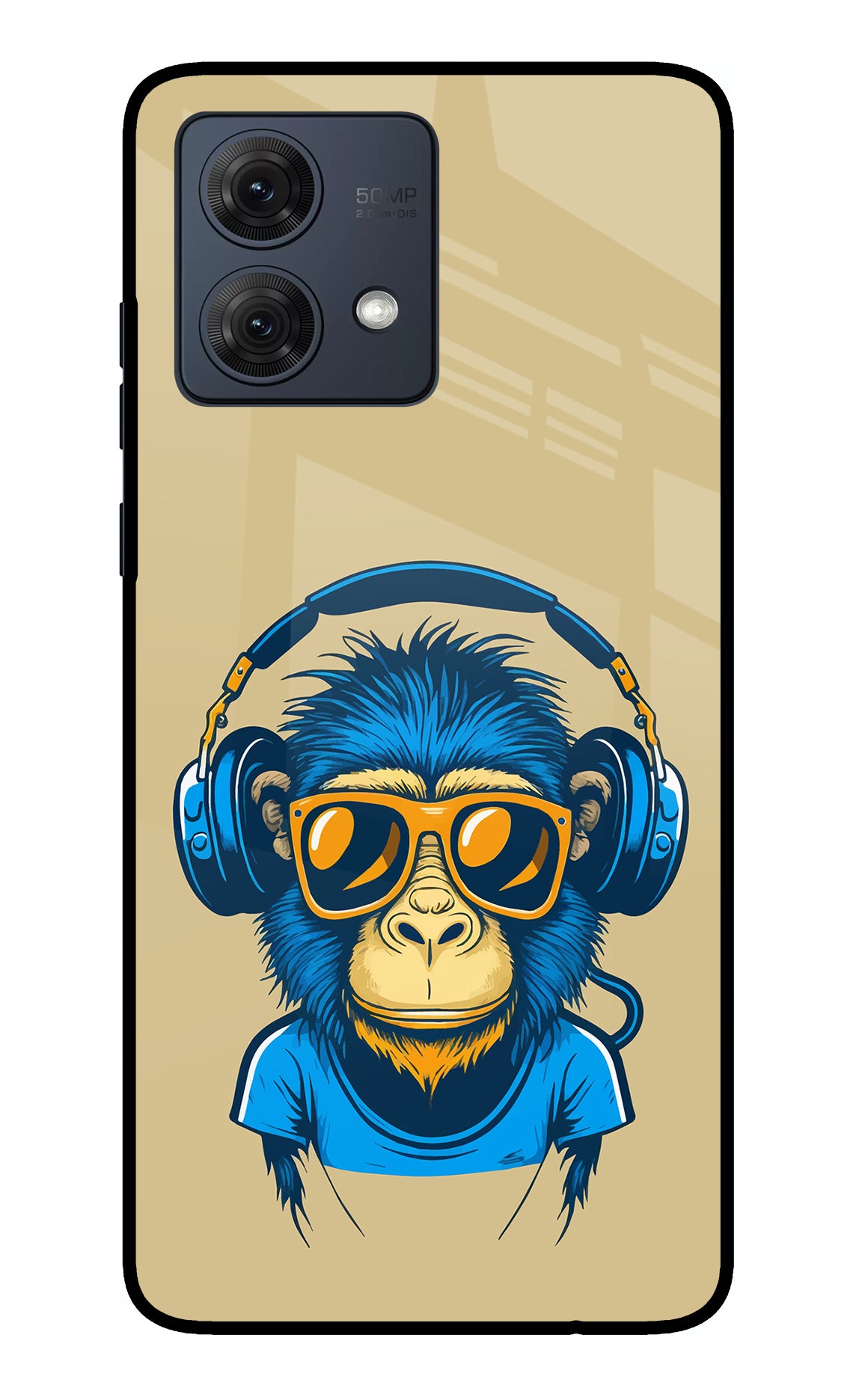 Monkey Headphone Moto G84 5G Glass Case