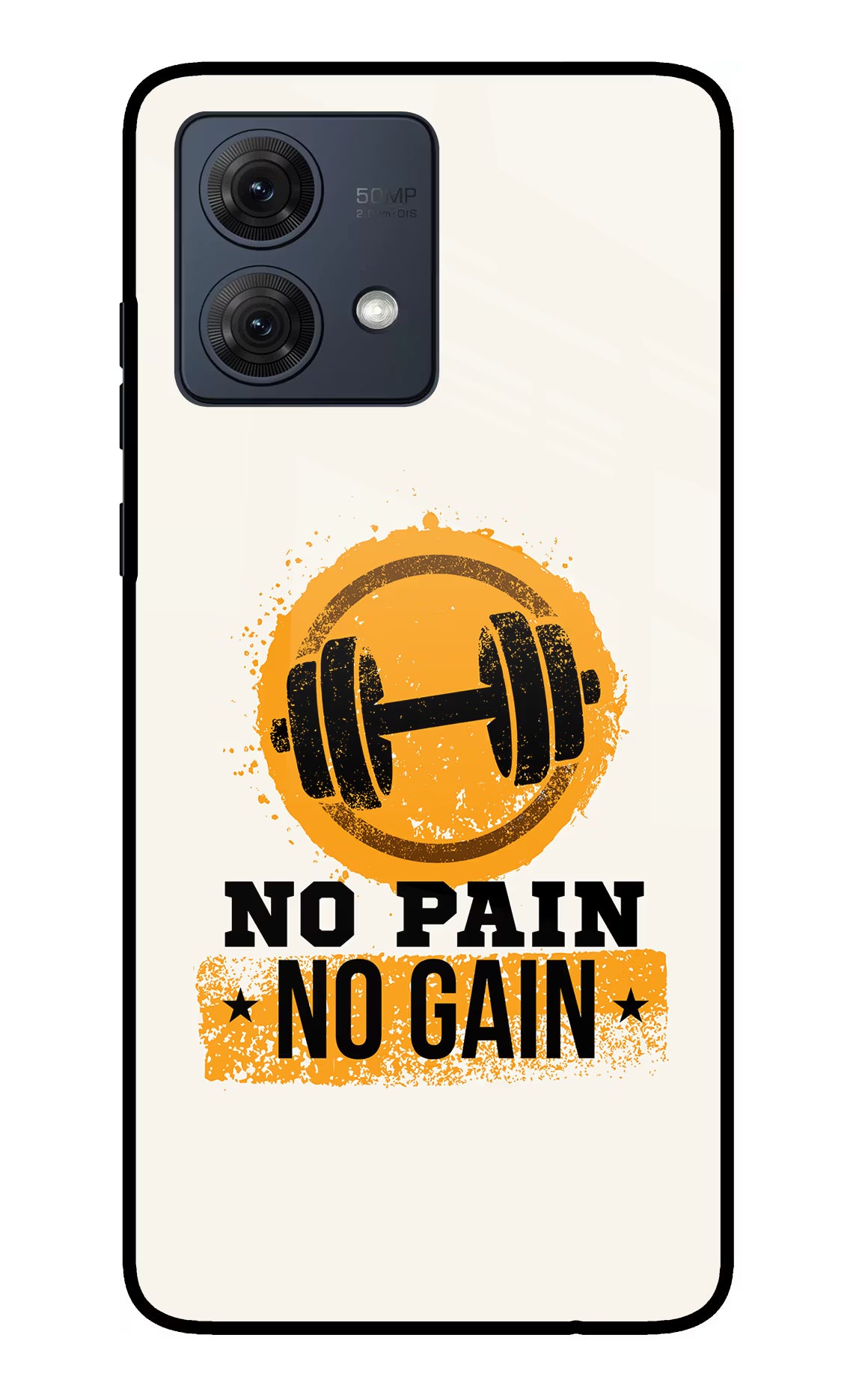 No Pain No Gain Moto G84 5G Glass Case Back Cover by Casekaro