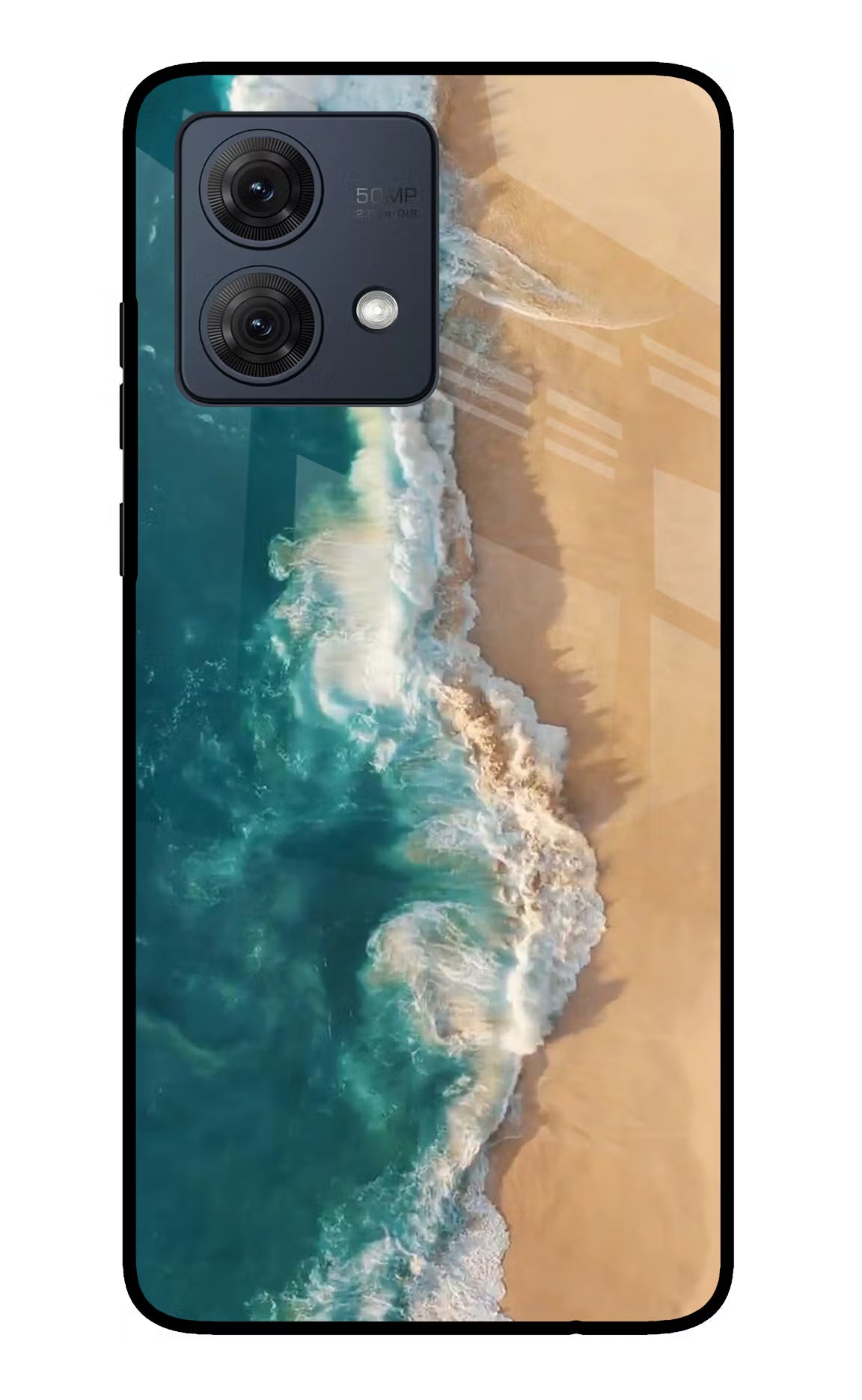 Ocean Beach Moto G84 5G Glass Case Back Cover by Casekaro