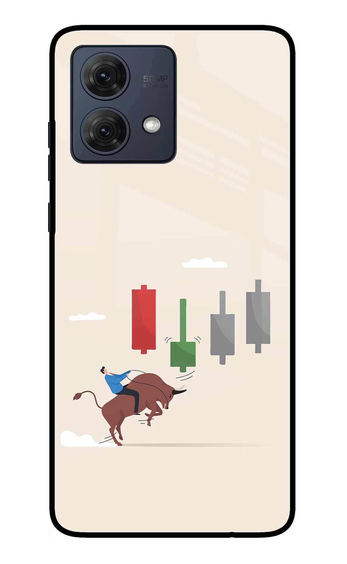 Bull Trading Momentum Moto G84 5G Glass Case Back Cover by Casekaro