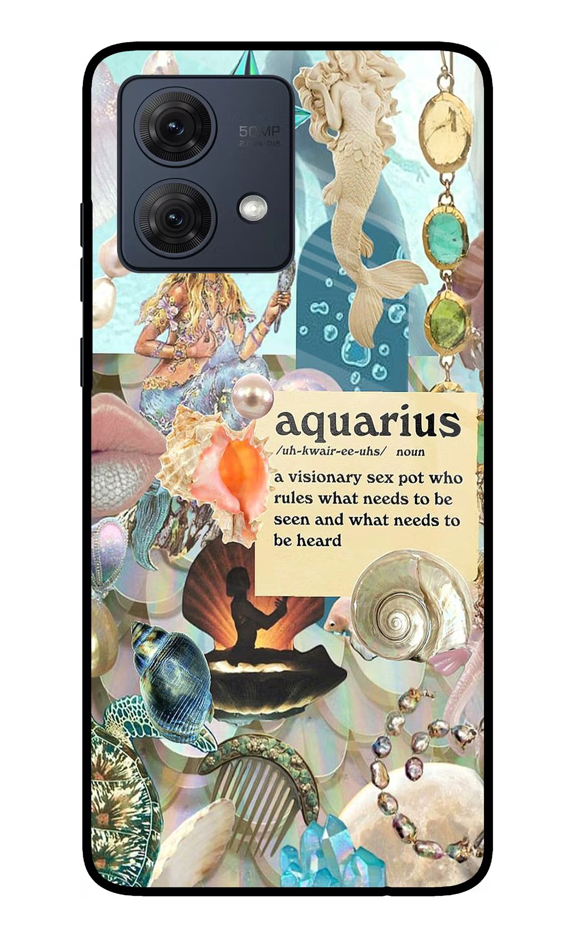 Aquarius Zodiac Moto G84 5G Glass Case Back Cover by Casekaro