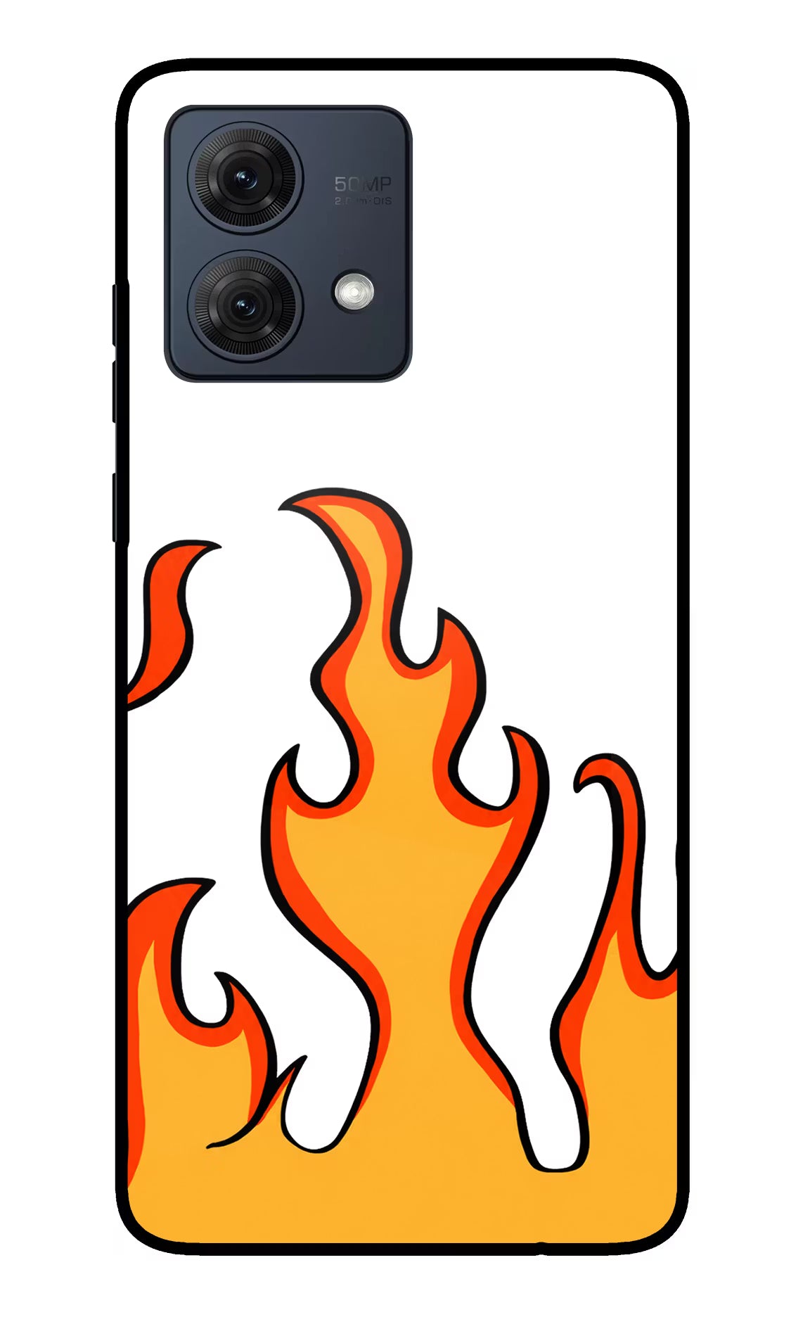 Fired Up – White Moto G84 5G Glass Case Back Cover by Casekaro