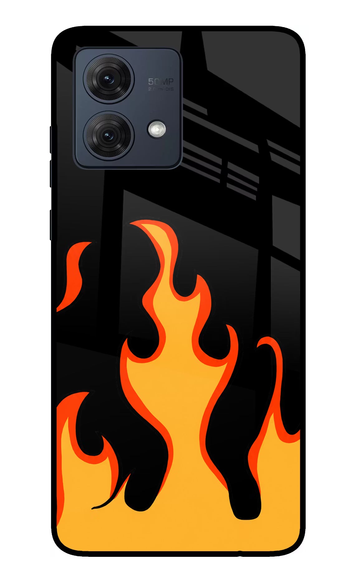 Fired Up – Black Moto G84 5G Glass Case Back Cover by Casekaro