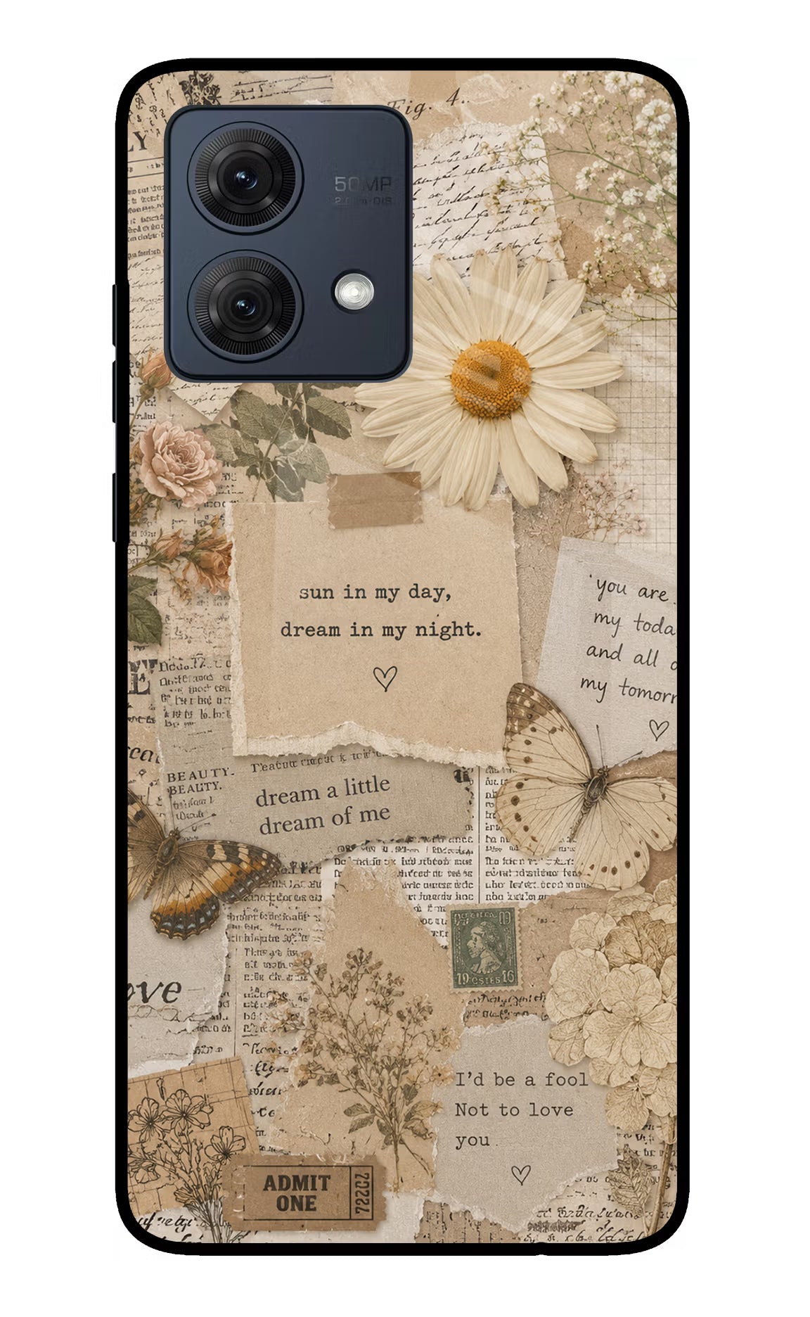 Vintage case Moto G84 5G Glass Case