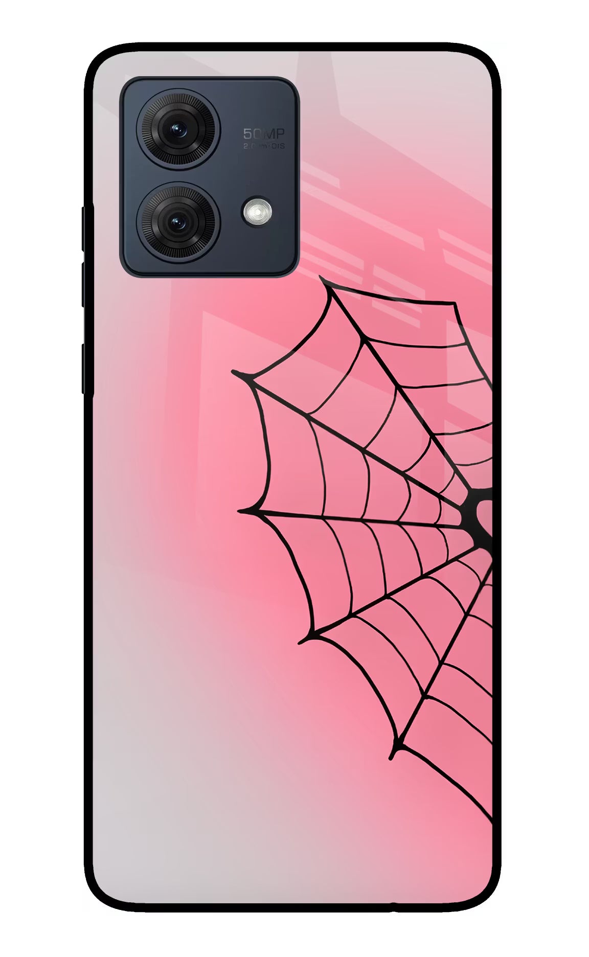 Pink Web Moto G84 5G Glass Case
