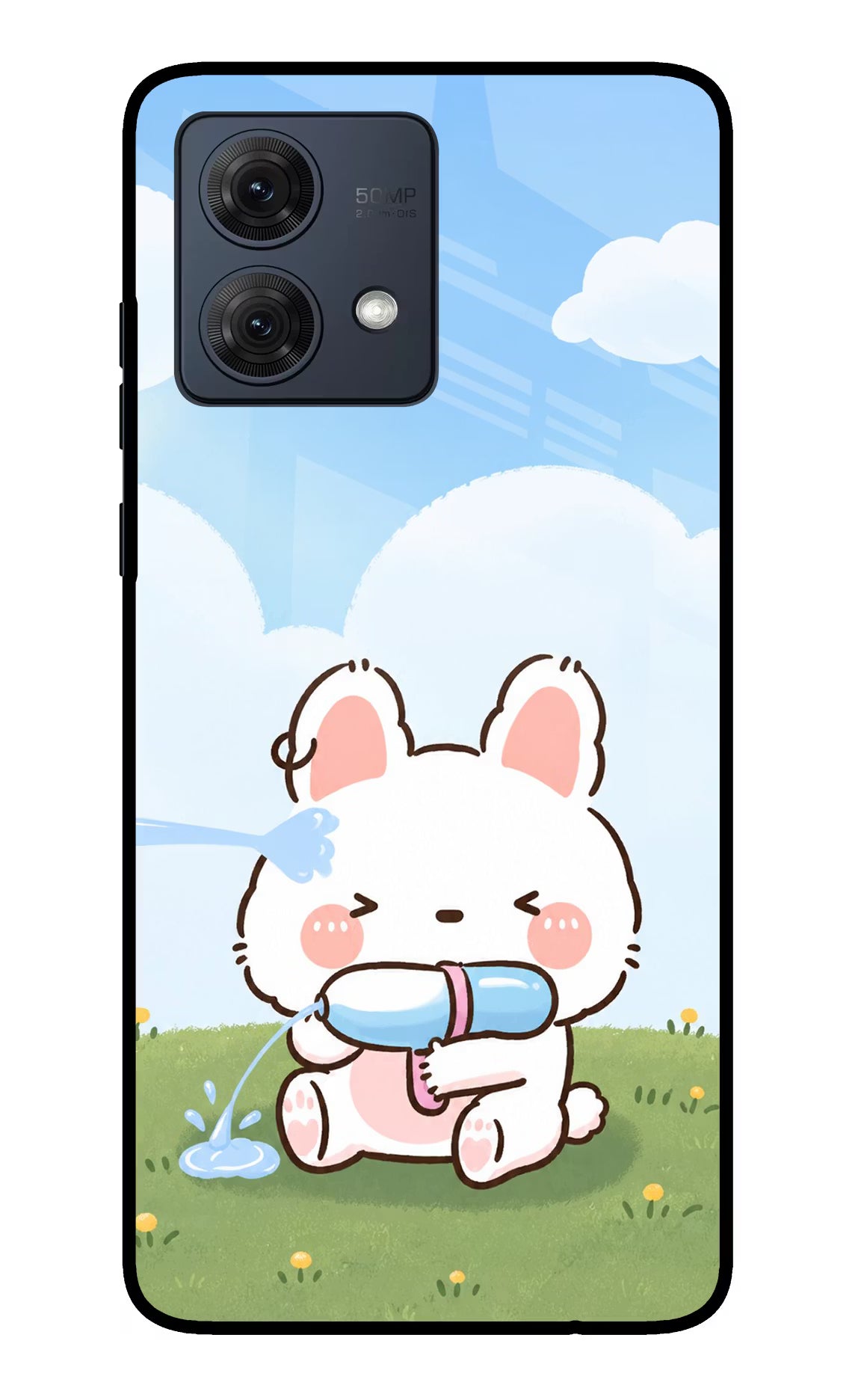 Bunny Treat Moto G84 5G Glass Case Back Cover by Casekaro