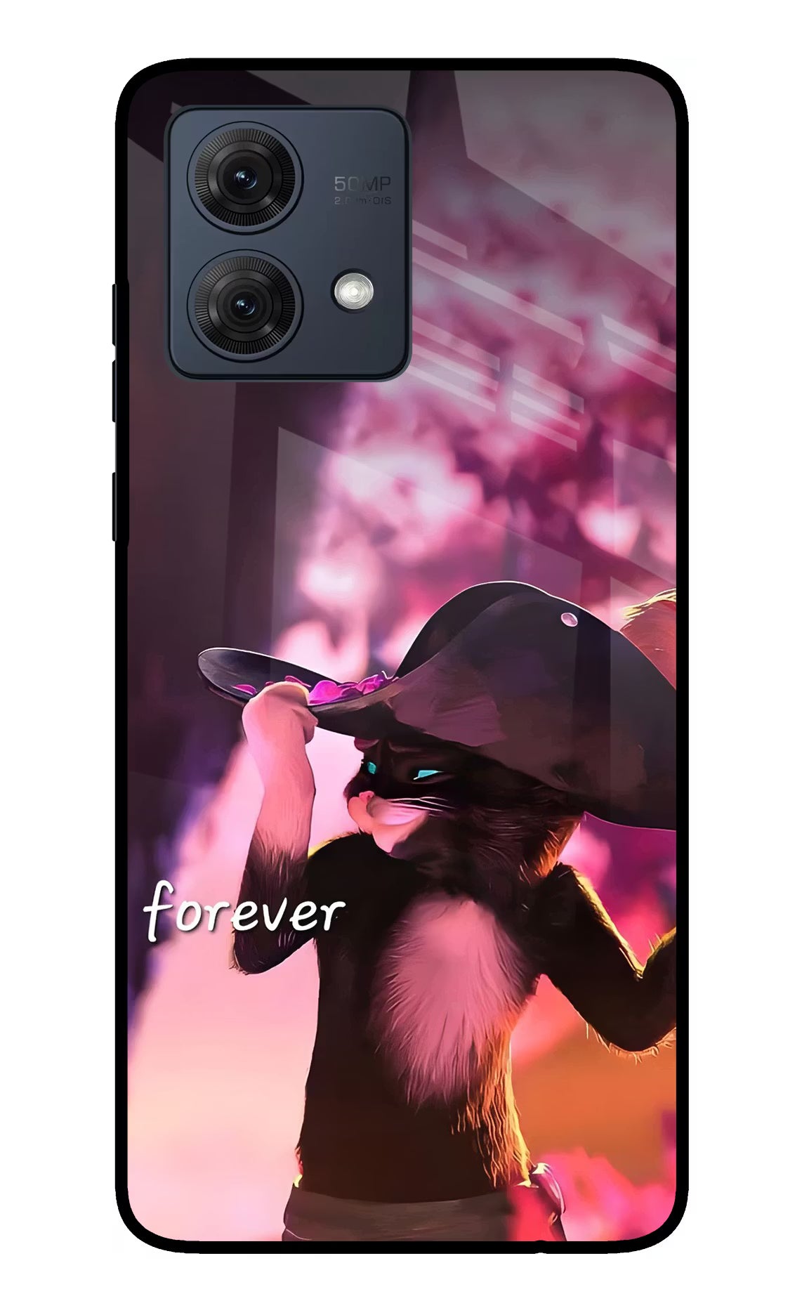 Forever Cat Moto G84 5G Glass Case Back Cover by Casekaro