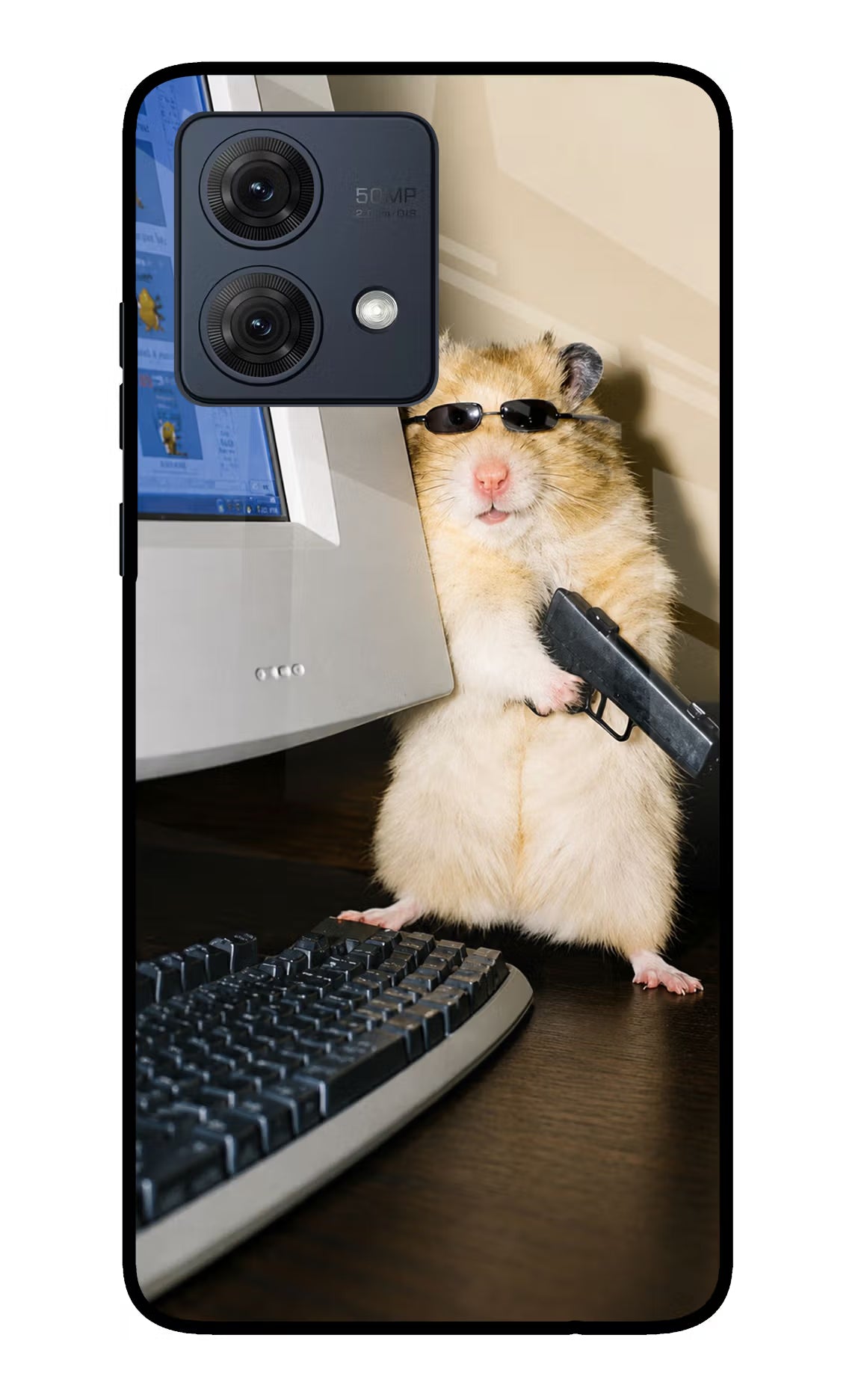 Hacker Hamster Moto G84 5G Glass Case