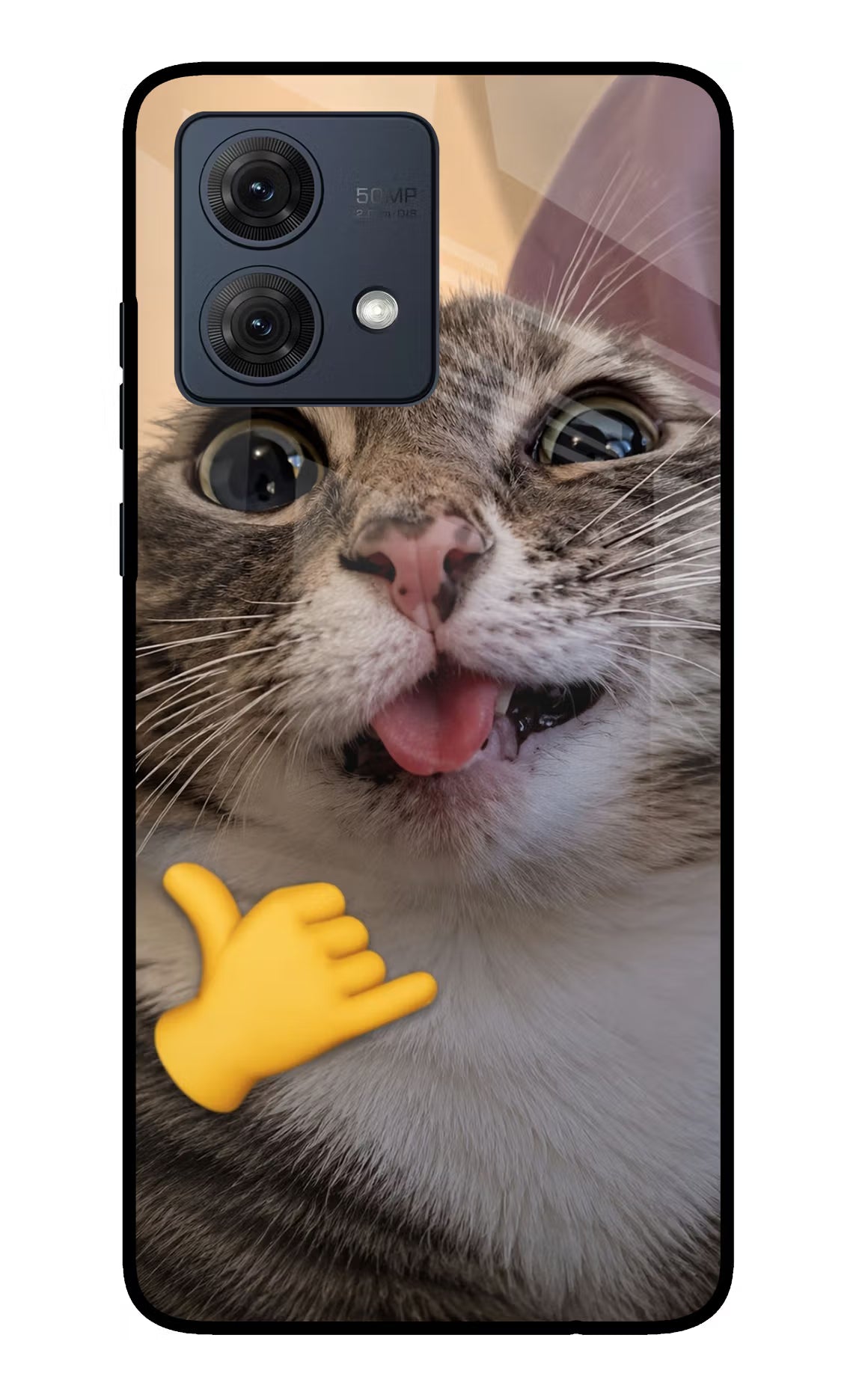 Silly Cat Call Moto G84 5G Glass Case