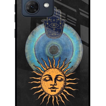 Divine Sun Moto G84 5G Glass Case Back Cover by Casekaro