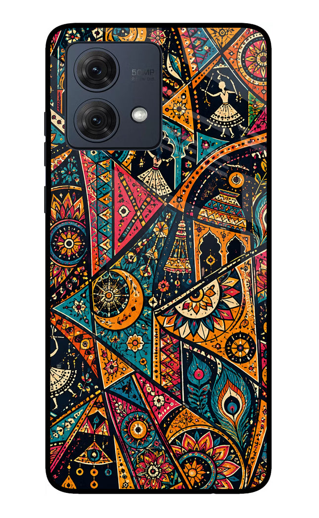 Folk Print Moto G84 5G Glass Case