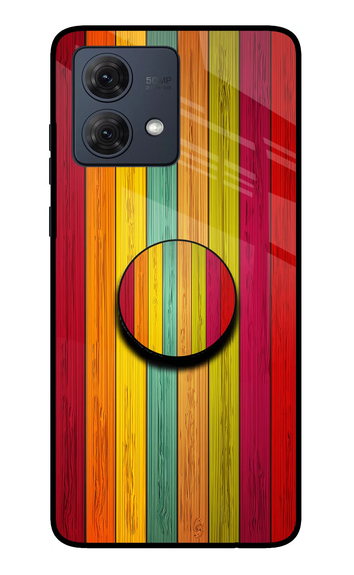 Multicolor Wooden Moto G84 5G Pop Case by Casekaro