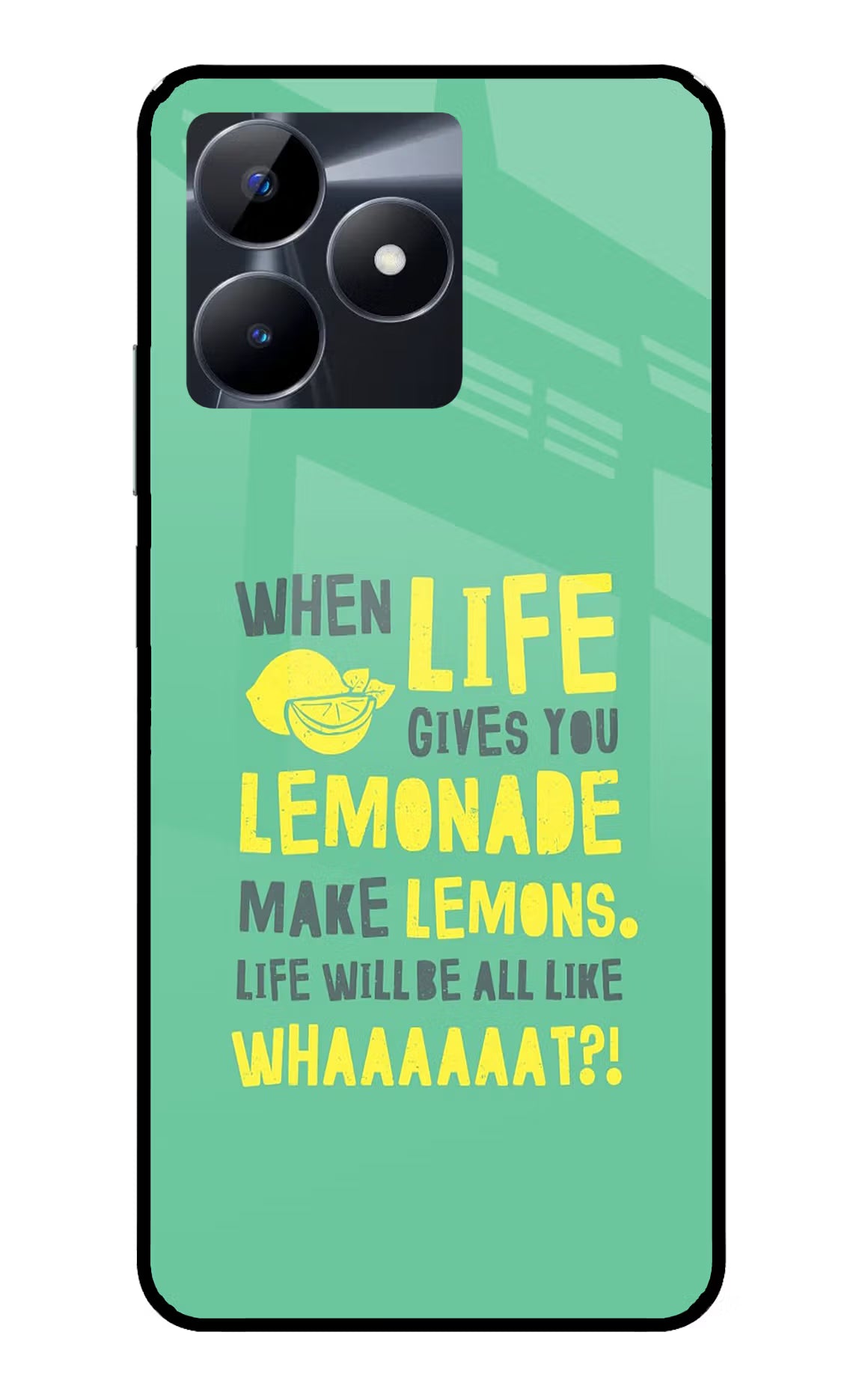 Quote Realme C53 Glass Case Back Cover by Casekaro