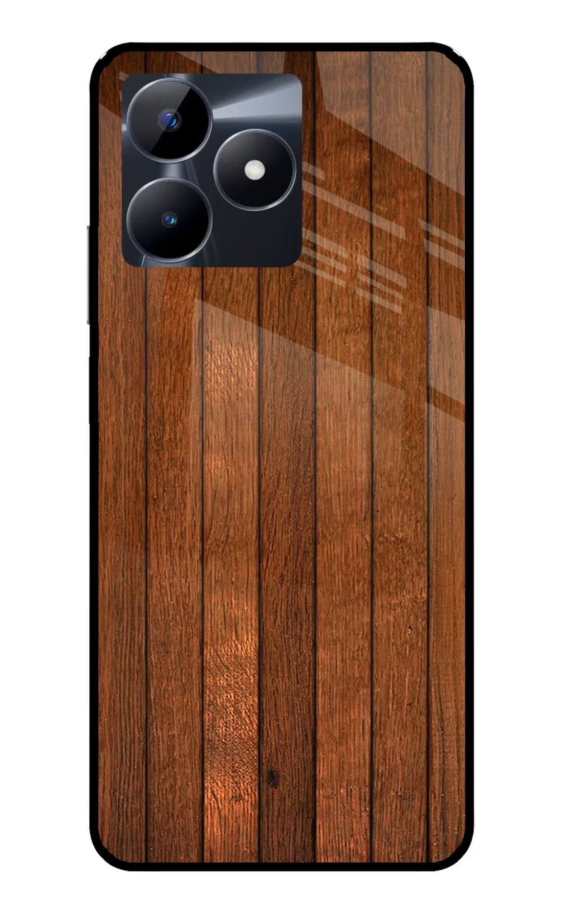 Wooden Artwork Bands Realme C53 Glass Case Back Cover by Casekaro