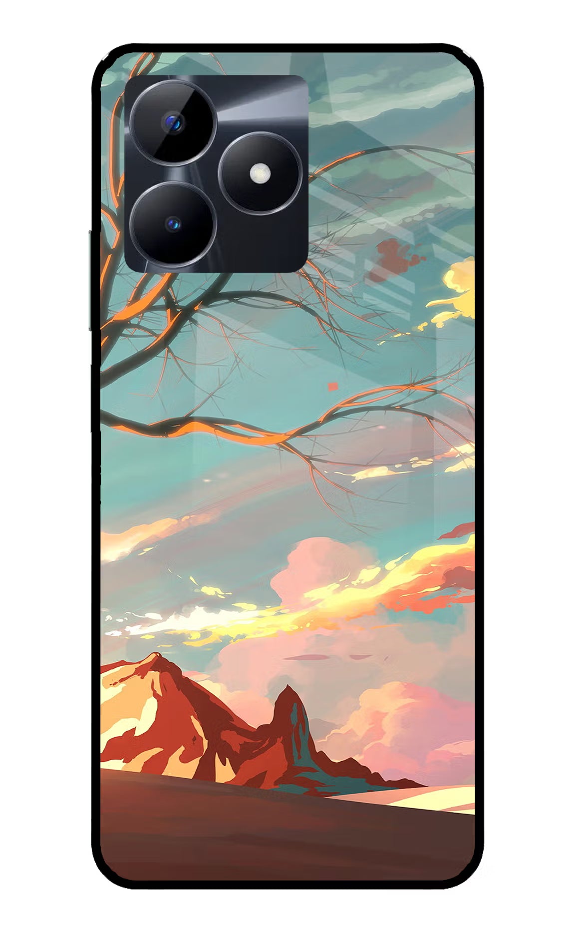 Scenery Realme C53 Glass Case Back Cover by Casekaro