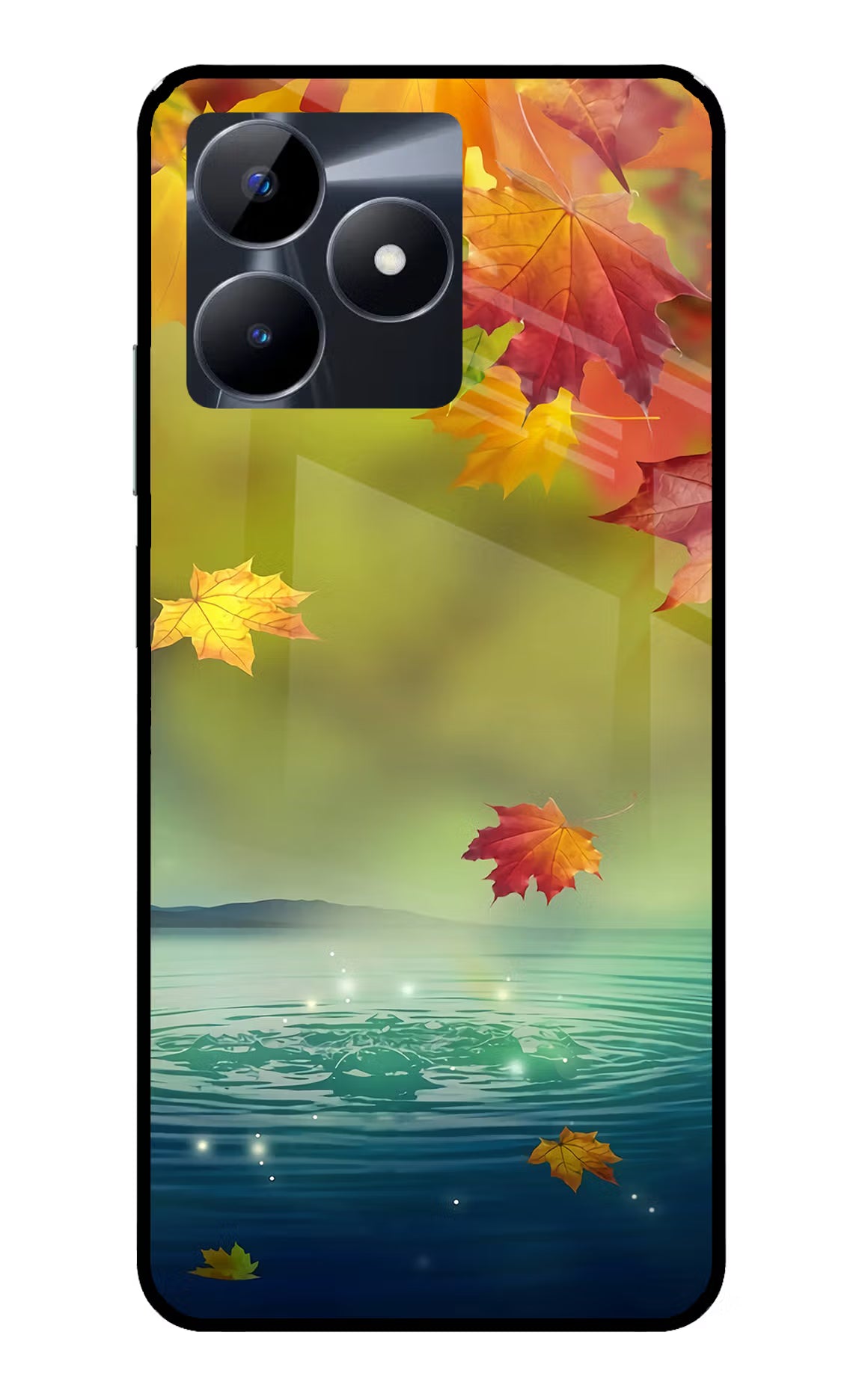 Flowers Realme C53 Glass Case Back Cover by Casekaro