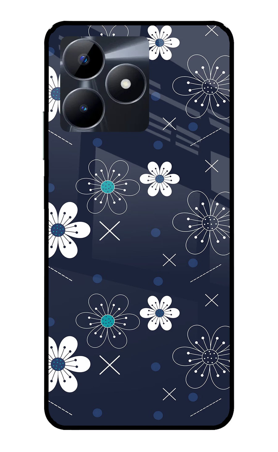 Flowers Realme C53 Back Cover, Glass case