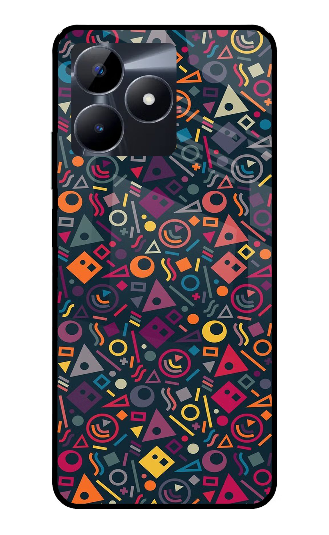 Geometric Abstract Realme C53 Glass Case Back Cover by Casekaro