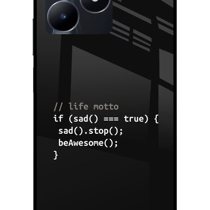 Life Motto Code Realme C53 Glass Case Back Cover by Casekaro
