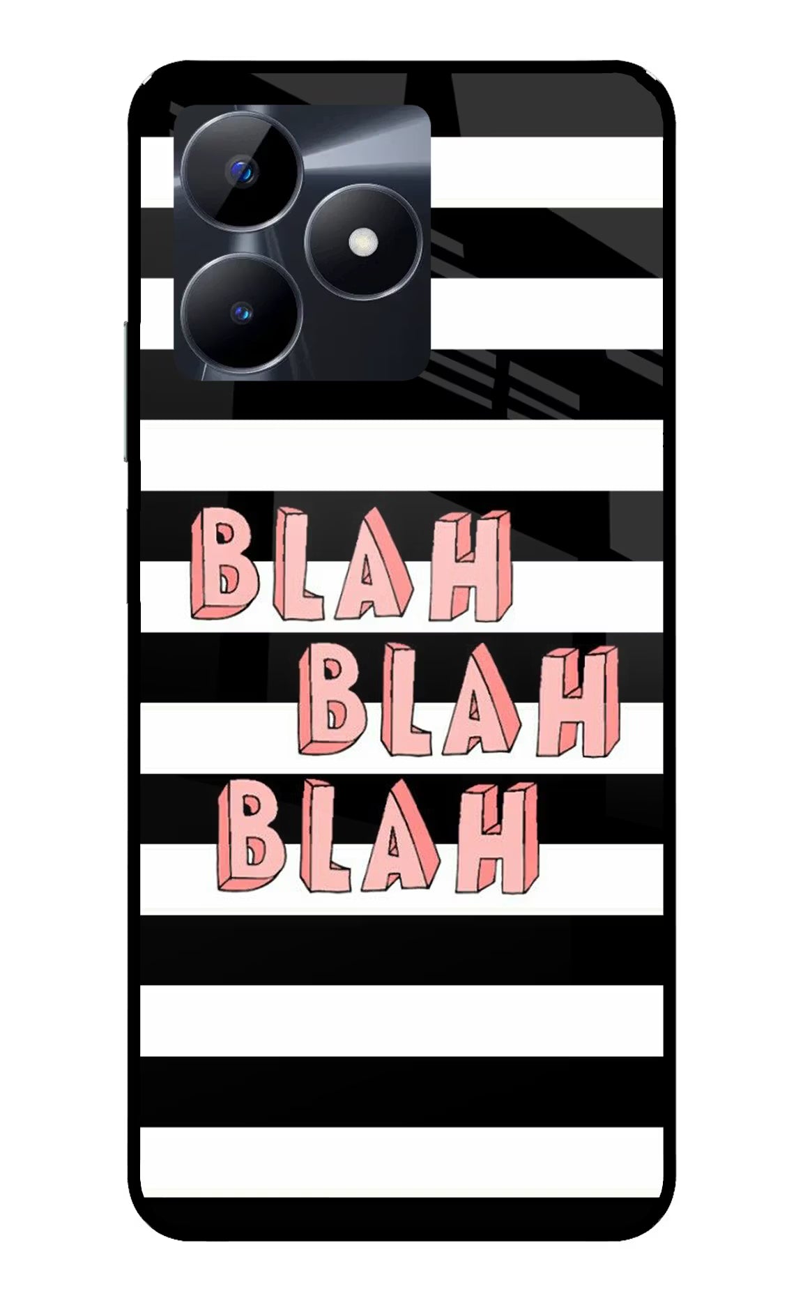 Blah Blah Blah Realme C53 Glass Case Back Cover by Casekaro
