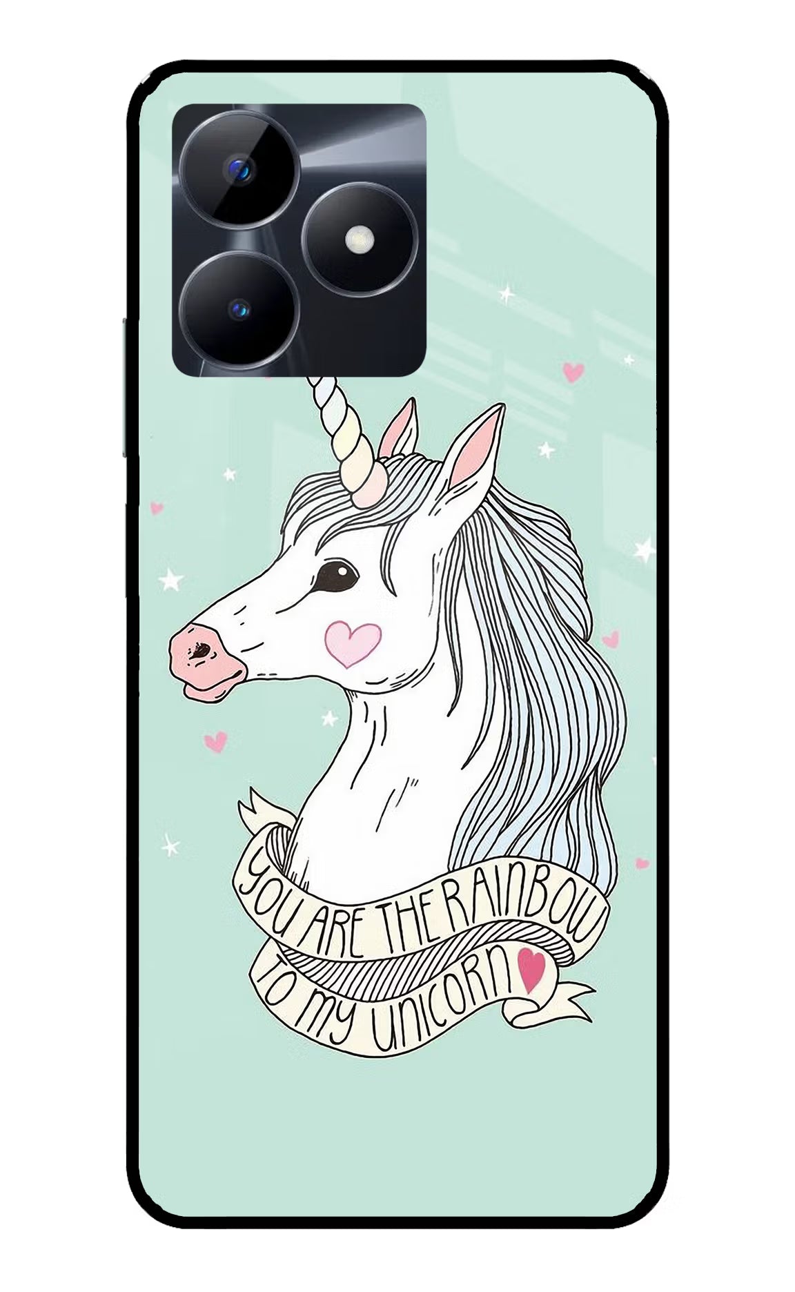 Unicorn Wallpaper Realme C53 Glass Case Back Cover by Casekaro