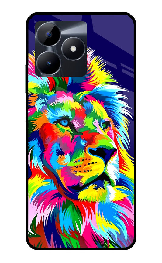 Vector Art Lion Realme C53 Glass Case