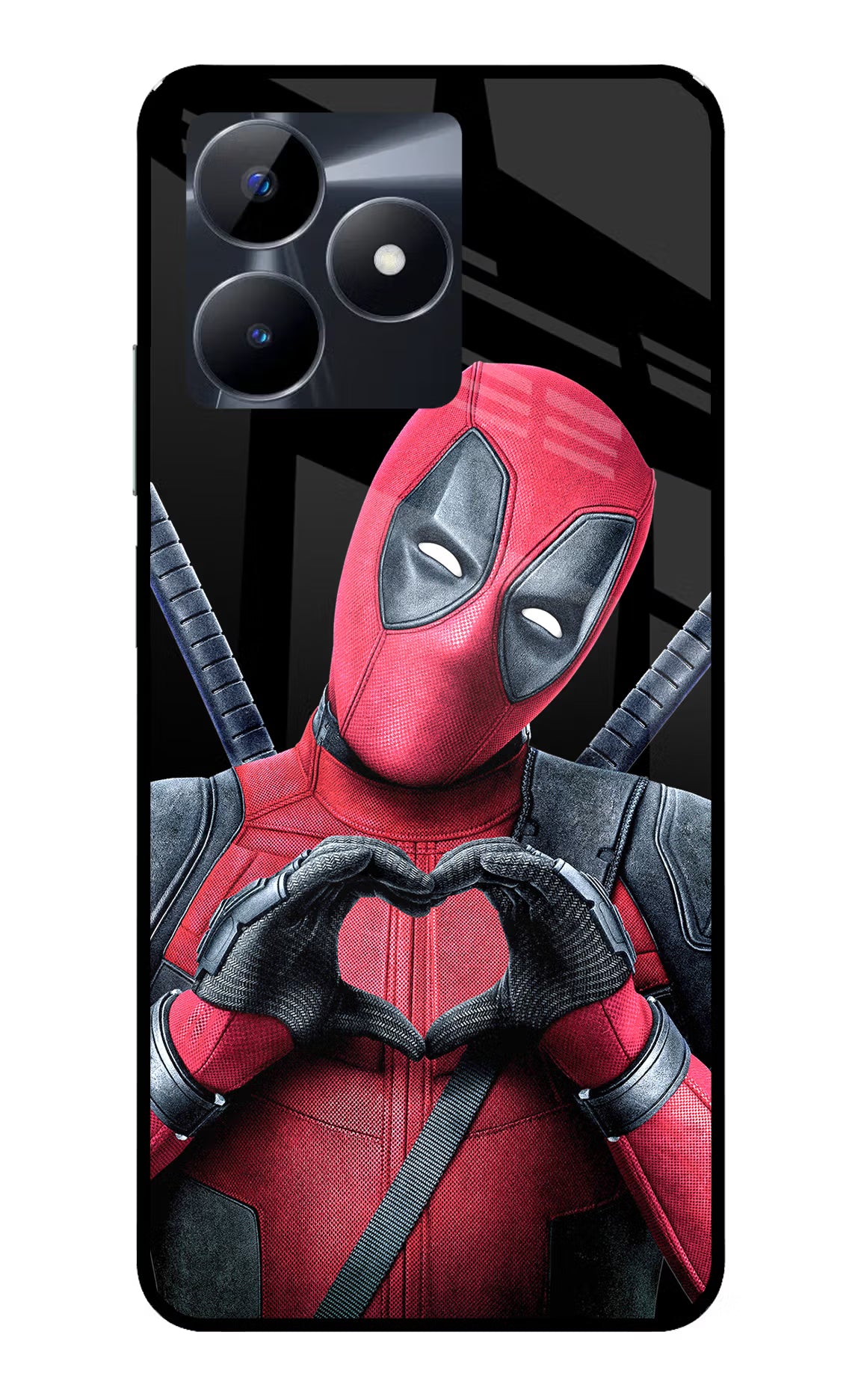 Deadpool Realme C53 Glass Case Back Cover by Casekaro
