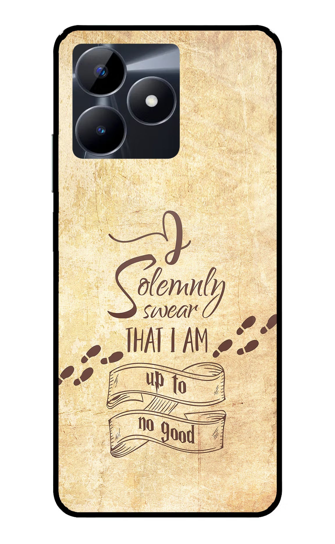 I Solemnly swear that i up to no good Realme C53 Glass Case Back Cover by Casekaro