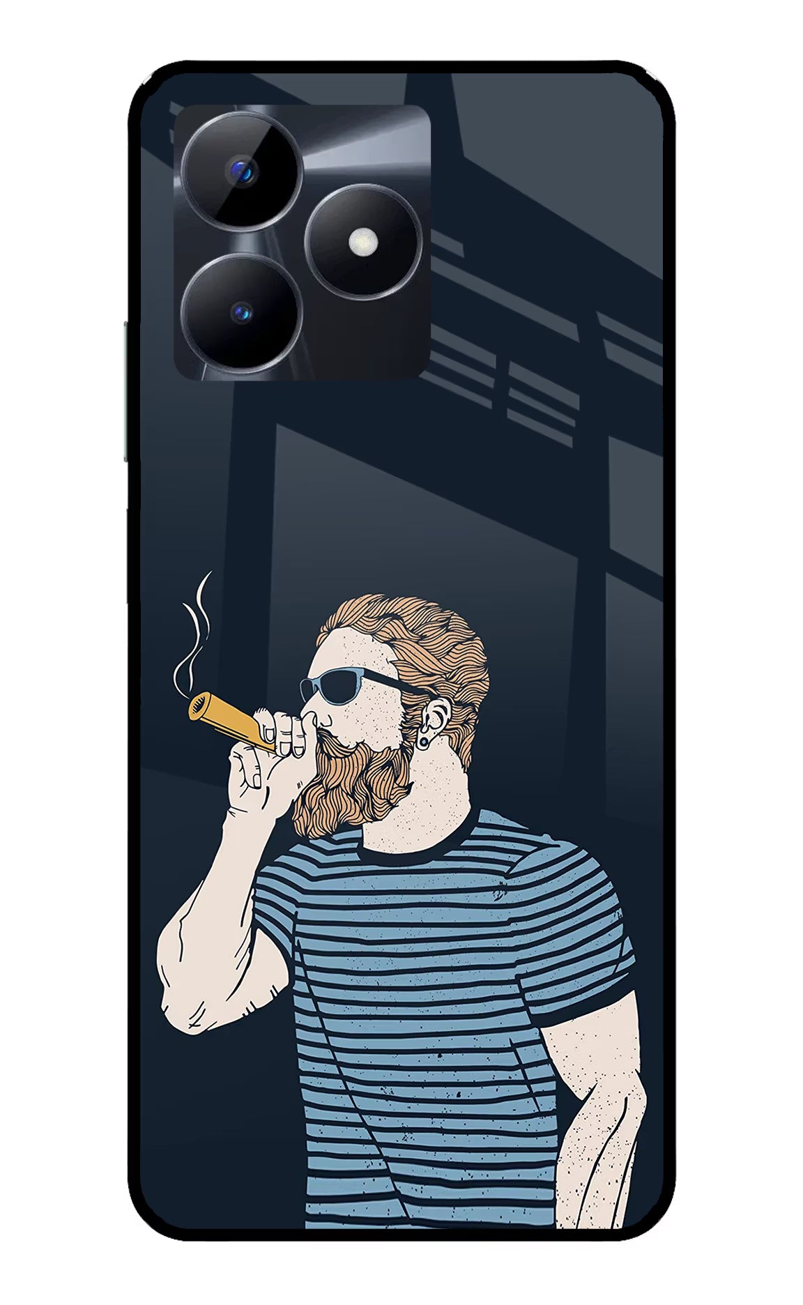 Smoking Realme C53 Glass Case Back Cover by Casekaro