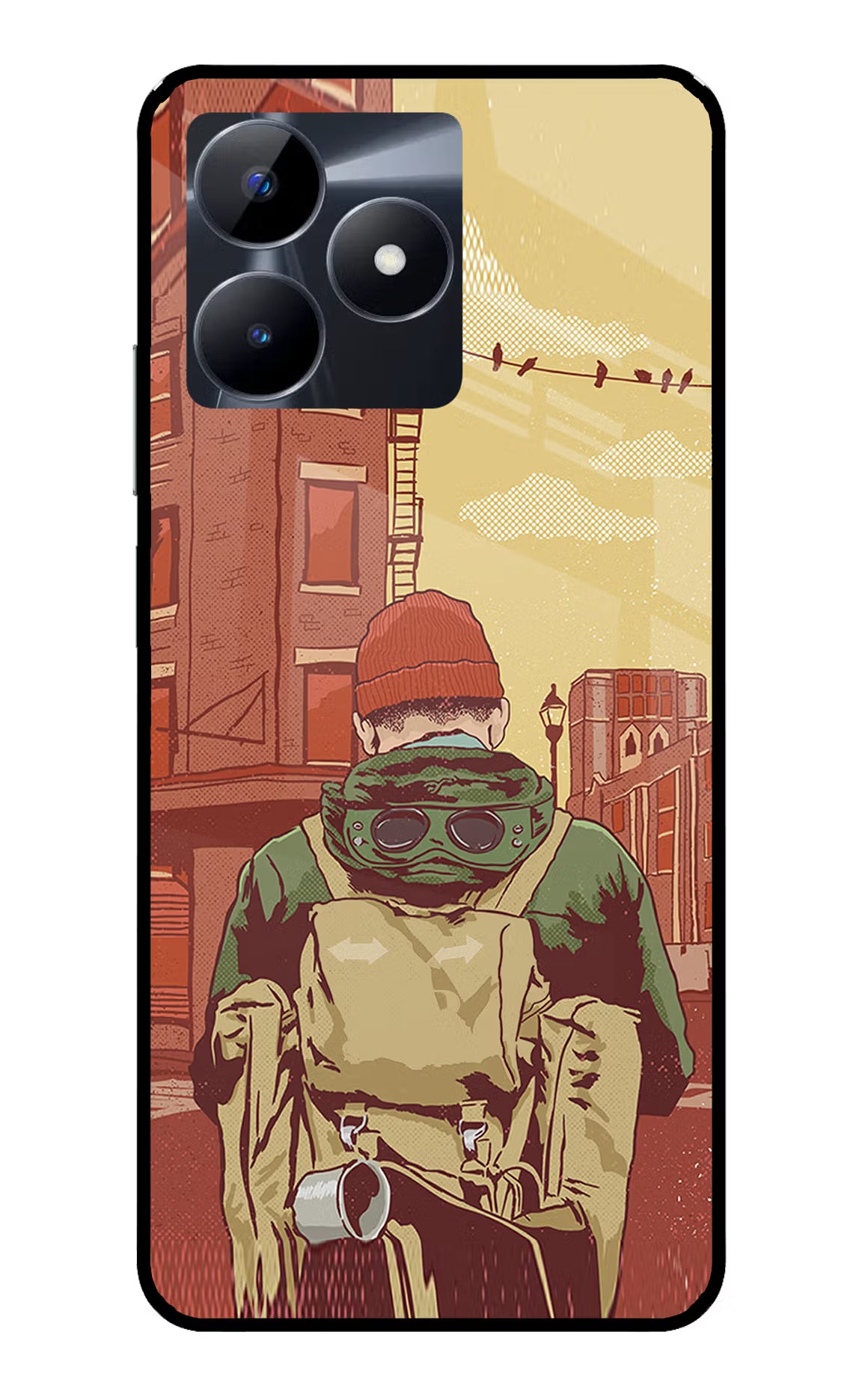 Adventurous Realme C53 Glass Case Back Cover by Casekaro