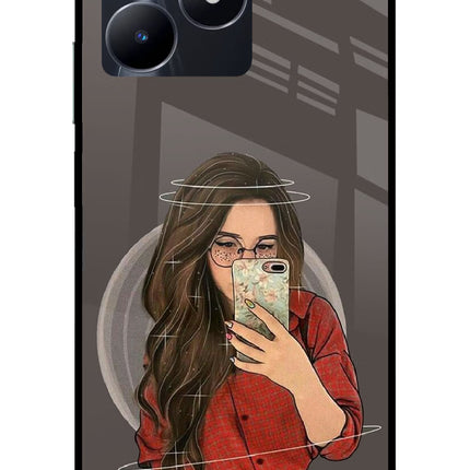 Selfie Queen Realme C53 Glass Case Back Cover by Casekaro