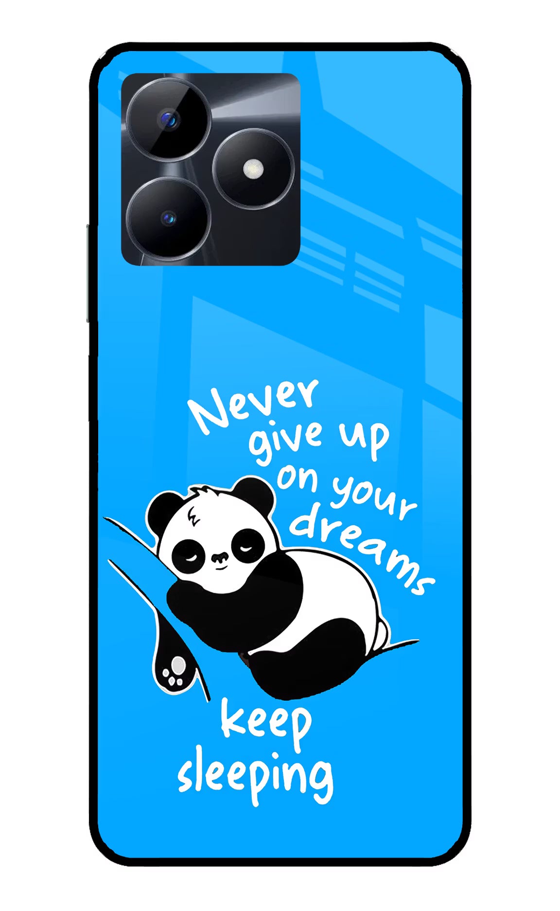 Keep Sleeping Realme C53 Glass Case Back Cover by Casekaro