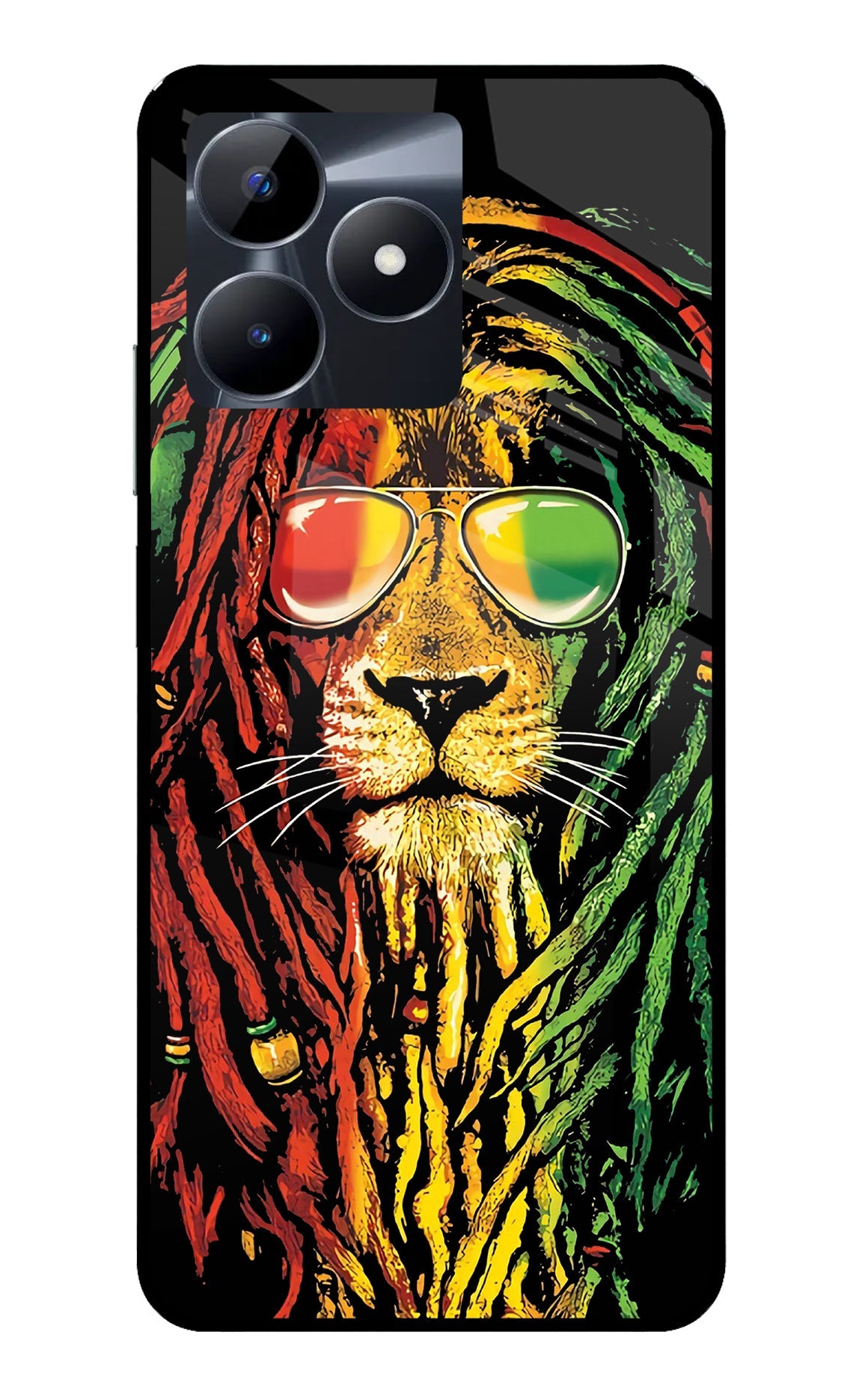 Rasta Lion Realme C53 Glass Case