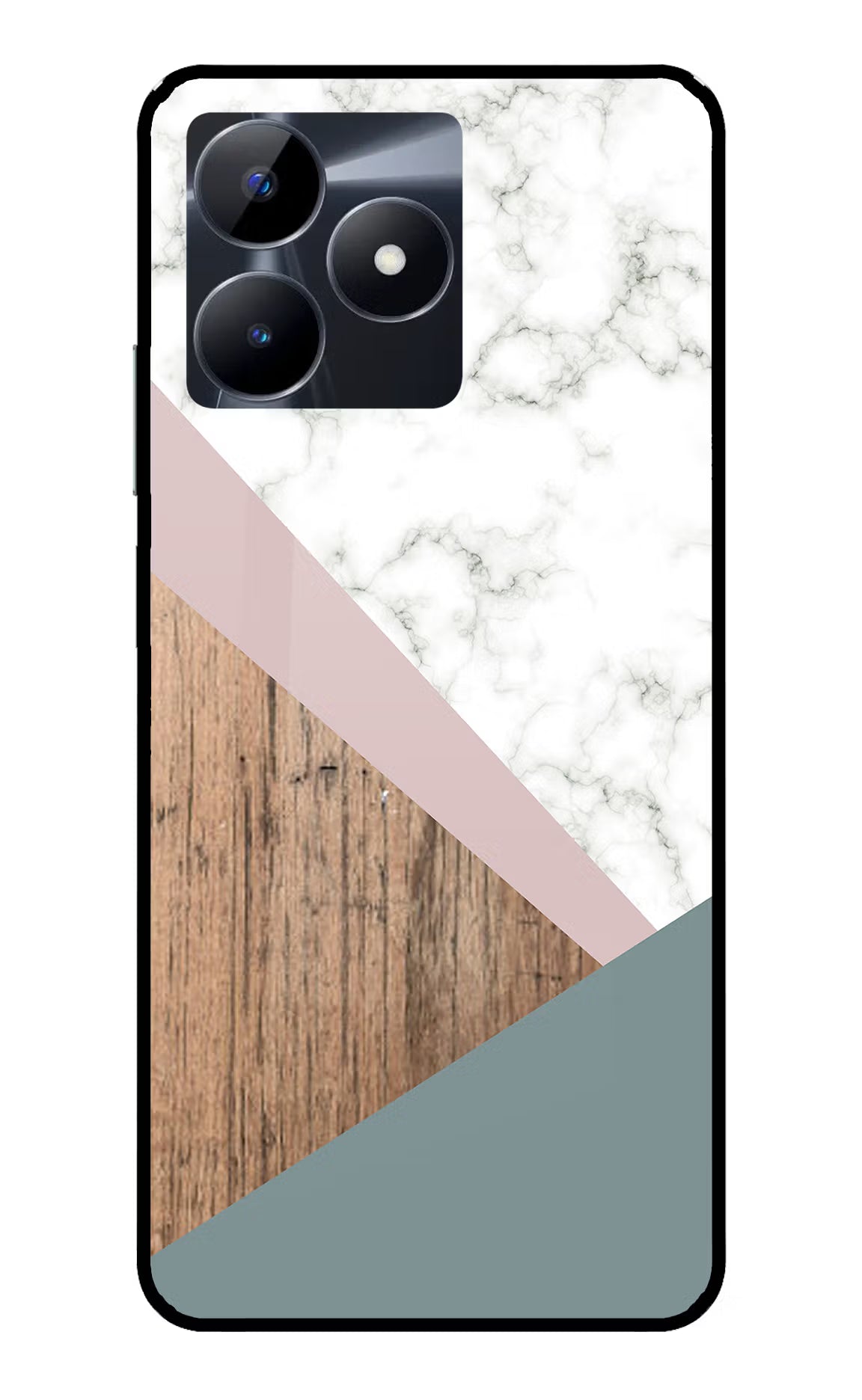 Marble wood Abstract Realme C53 Glass Case