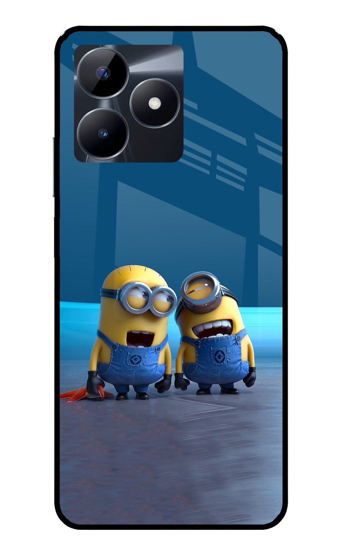 Minion Laughing Realme C53 Glass Case