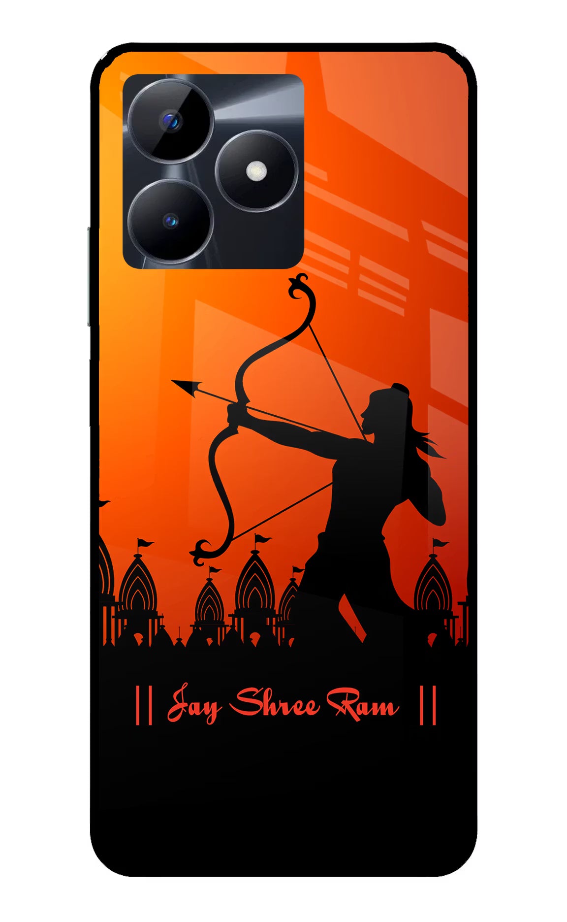 Lord Ram - 4 Realme C53 Glass Case Back Cover by Casekaro