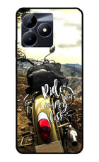 Ride More Worry Less Realme C53 Glass Case Back Cover by Casekaro